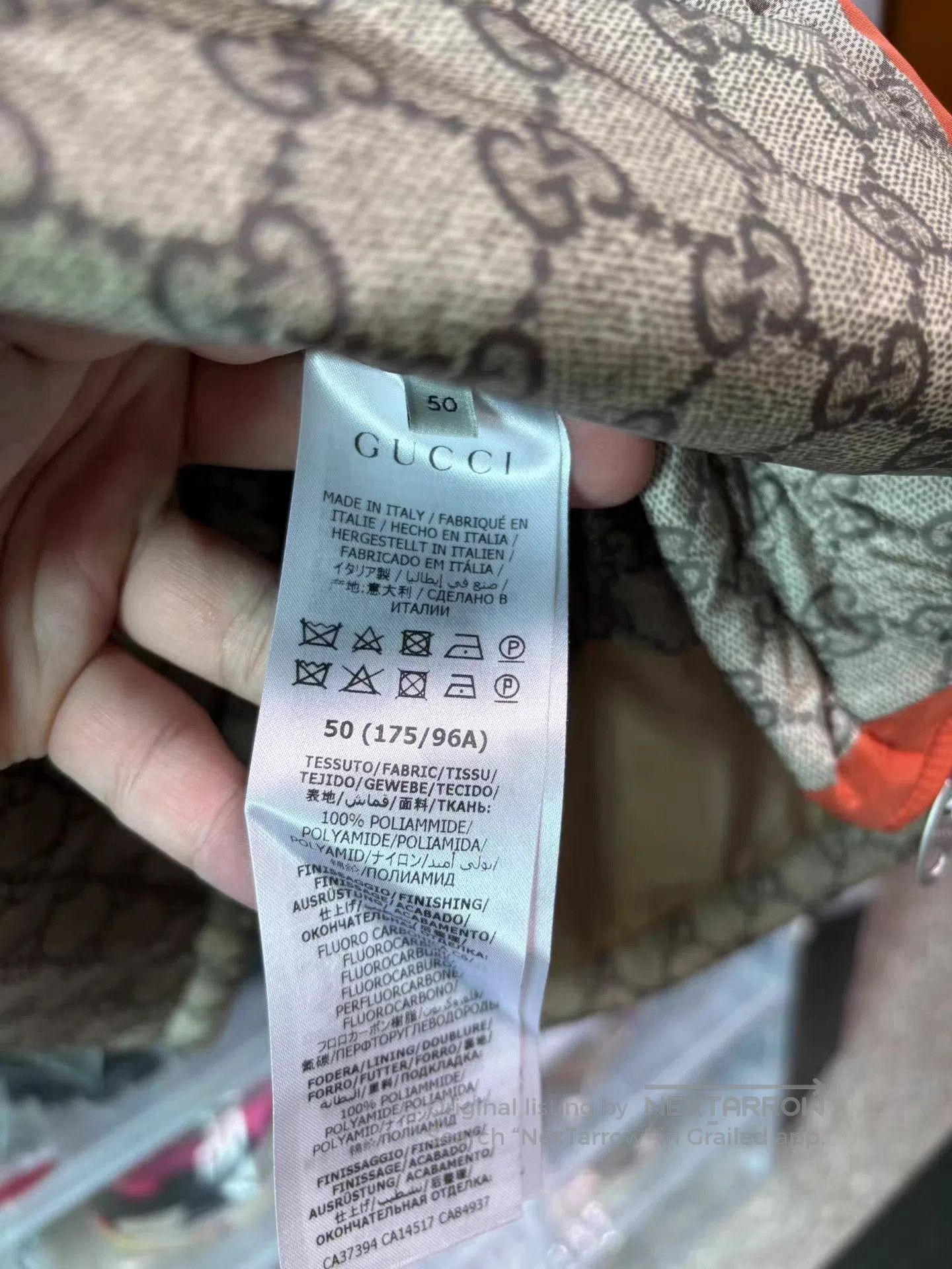 Gucci Beige Patterned Hooded Jacket with Contrast Zip. Size US M / EU 48-50 / 2 - 7 Thumbnail