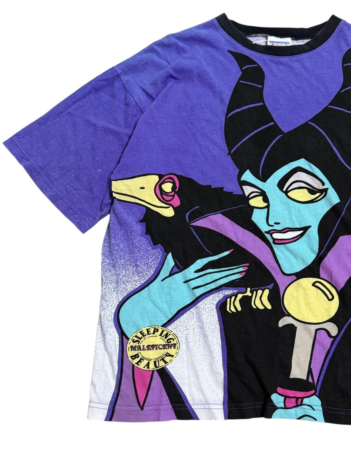 Disney × Vintage VINTAGE 90s MALEFICENT OVERPRINT TEE Size US XL / EU 56 / 4 - 3 Thumbnail
