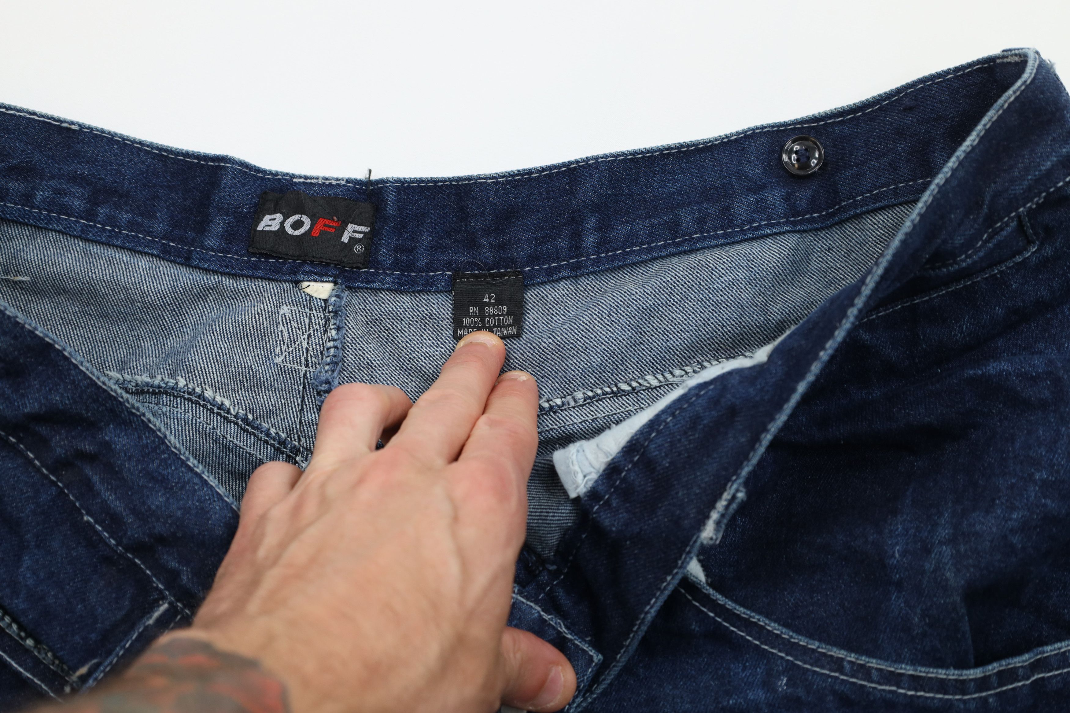 Vintage Vintage 90s Y2K Streetwear Baggy Fit Denim Cargo Shorts Blue Size US 42 / EU 58 - 9 Thumbnail