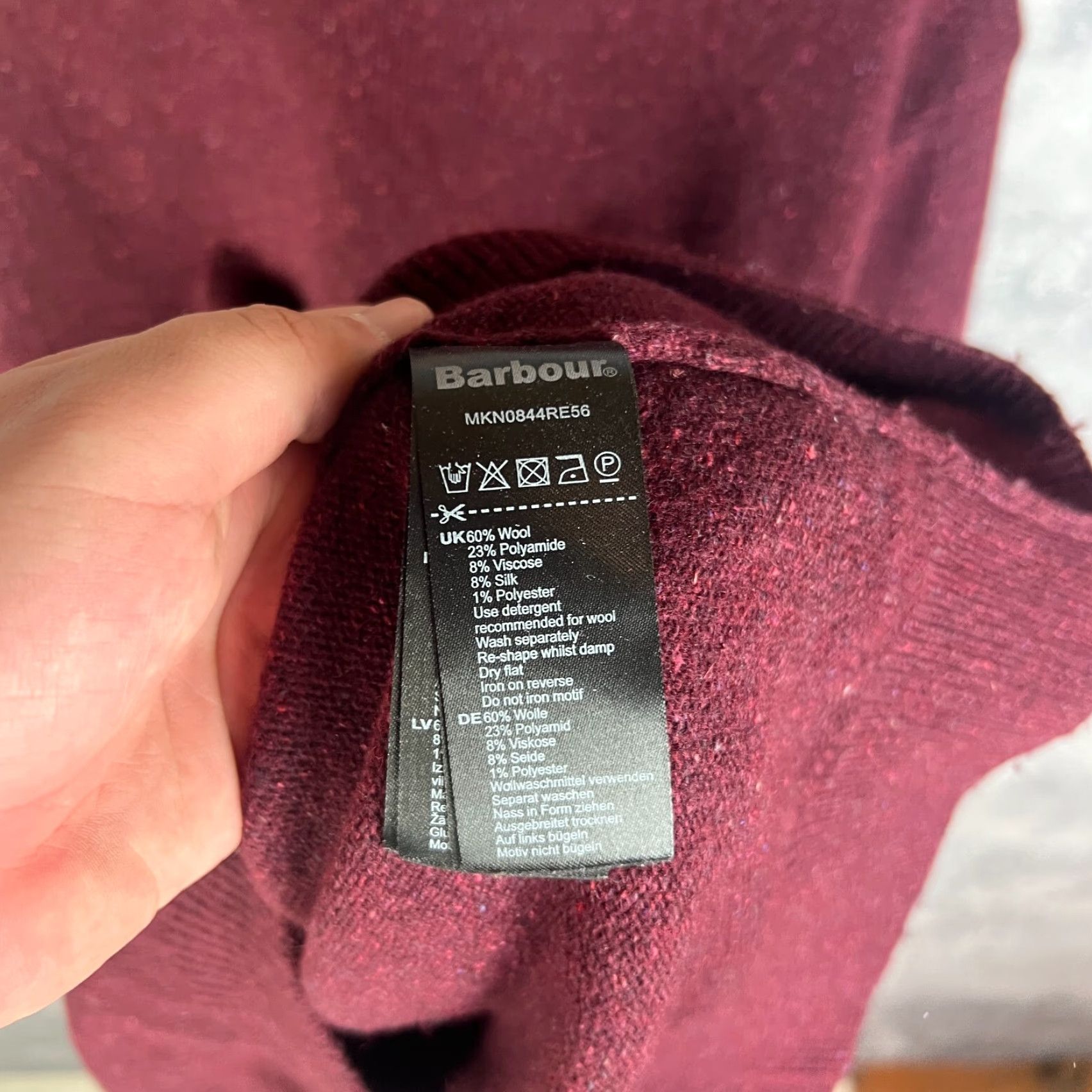 Barbour Barbour Men’s Sweater Pullover Red Wool Viscose Silk Size L Size US L / EU 52-54 / 3 - 5 Thumbnail