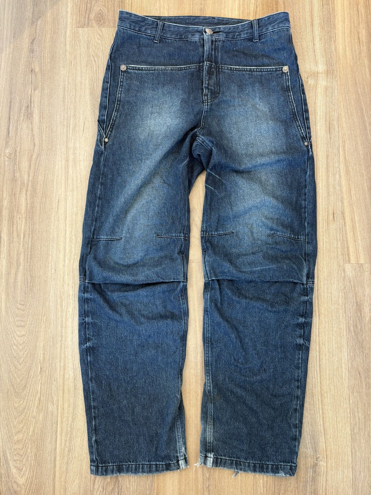 Other LESUGIATELIER Navy Knee Tuck Jeans Size US 34 / EU 50 - 3 Thumbnail