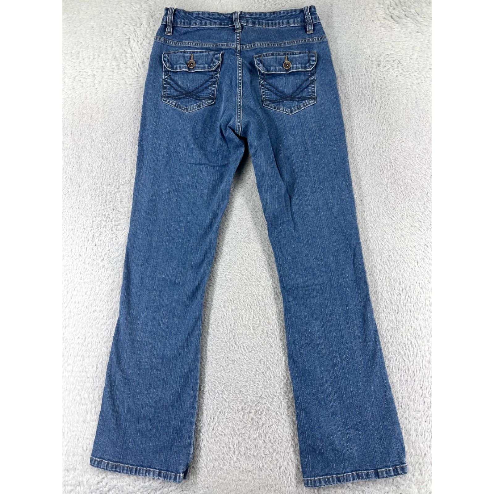 Lee Lee Jeans Bootcut Women 6 Blue Denim Cotton Blend Regular Low-Rise 5-Pocket Designer Western Classic Cowboy 90s Womens Size 28" / US 6 / IT 42 - 2 Thumbnail
