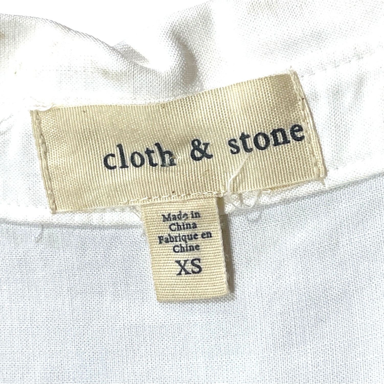 Other Cloth & Stone XS White Tencel Button-Down Shirt W/ Frayed He Size US XS / EU 42 / 0 - 3 Thumbnail