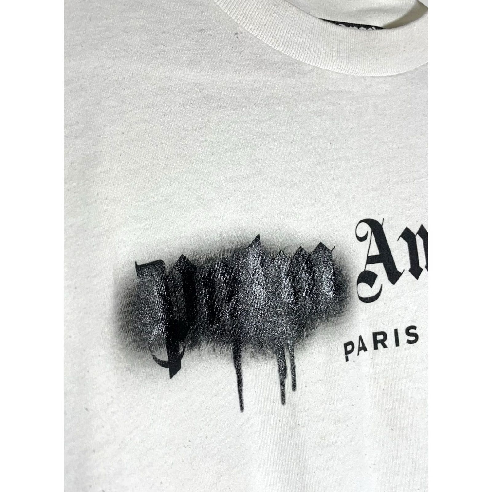 Palm Angels Palm Angels Paris Spray Logo T-Shirt Men M White Logo Paris 90s? Size US M / EU 48-50 / 2 - 5 Thumbnail