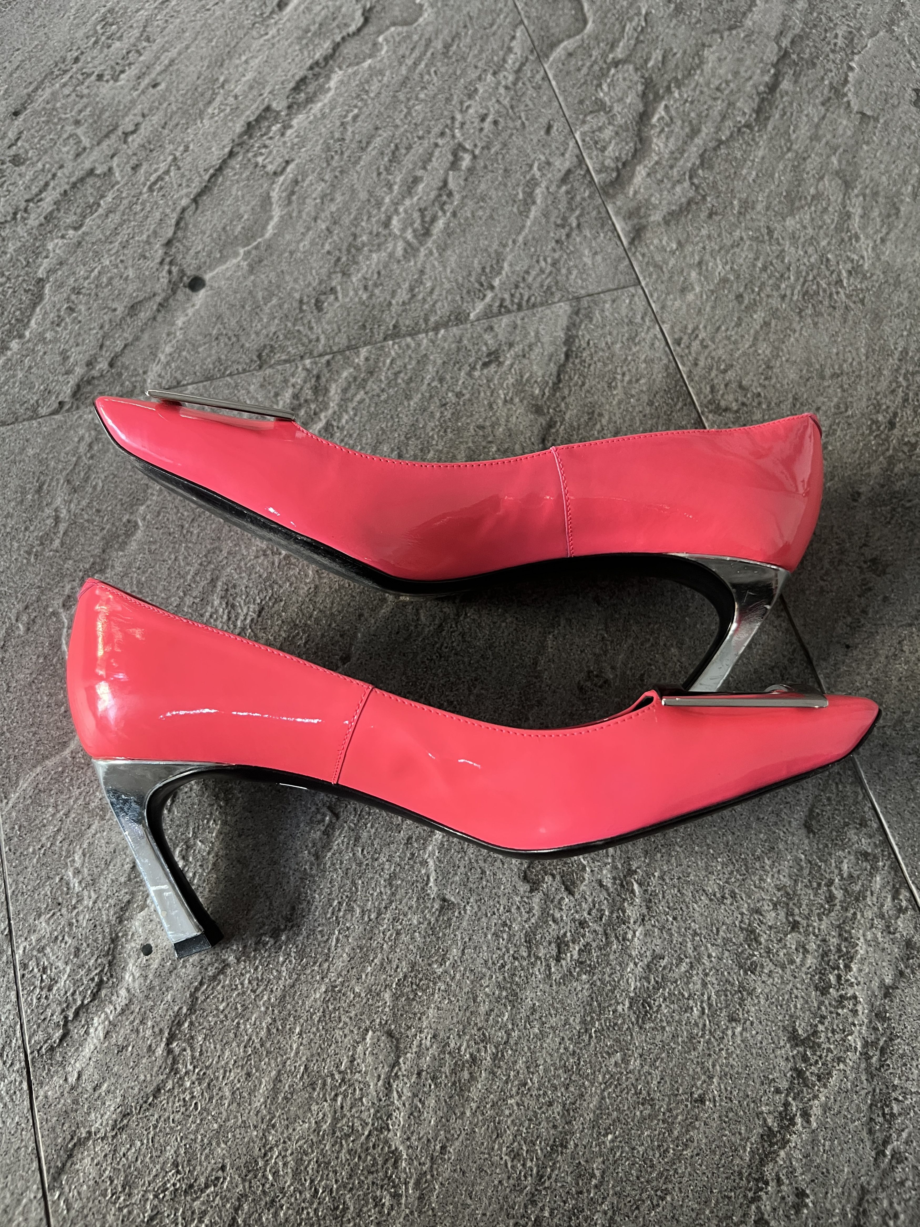 Roger Vivier Roger Vivier Belle Vivier Pink Patent Heels 37.5 Size US 7.5 / IT 37.5 - 7 Thumbnail