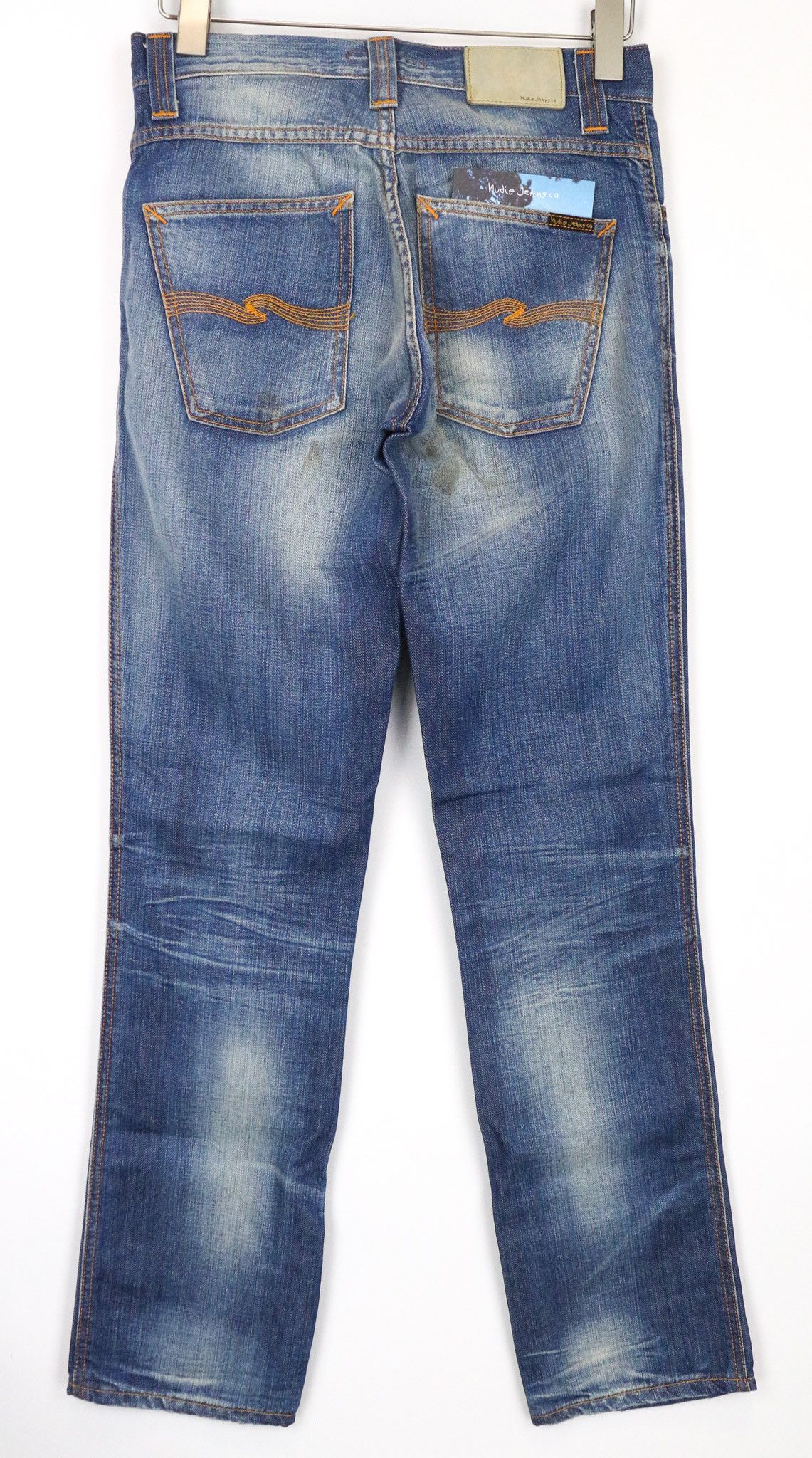 Nudie Jeans SLIM JIM ORG. BROKEN DREAM W29/L32 Blue Slim Jeans 77453 Size US 29 - 2 Thumbnail