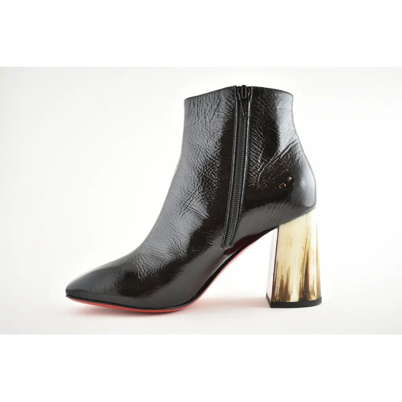 Christian Louboutin Christian Louboutin Hilconico 85 Black Patent Block Corne Size US 5.5 / IT 35.5 - 8 Thumbnail