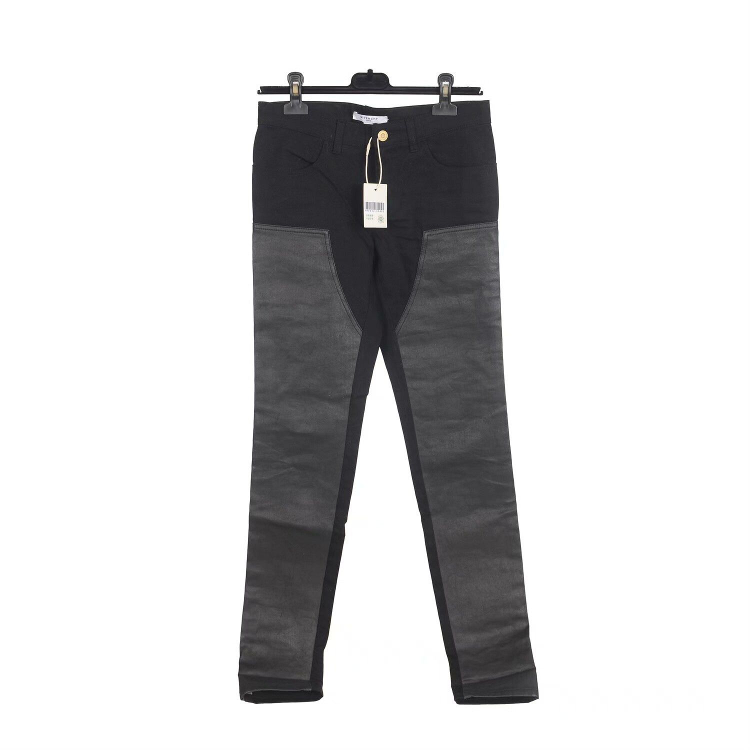Givenchy Givenchy Gray Leather Panel Straight Jeans 36 Size US 36 / EU 52 - 1 Thumbnail