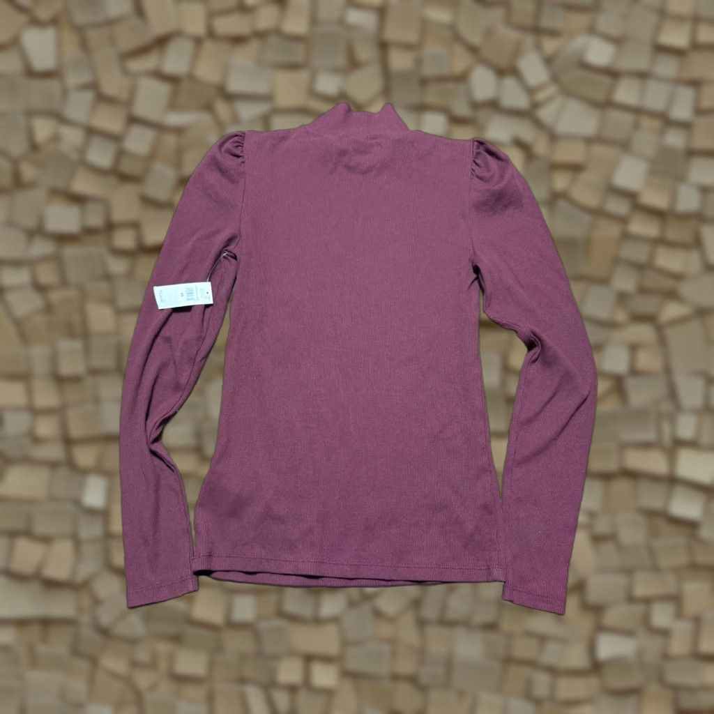 Gap GAP Shirt, Women’s XS, Red Burgundy, Long Sleeve, Mock Neck, Puff Sleeve, NWT, T-Shirt Size XS / US 0-2 / IT 36-38 - 1 Thumbnail