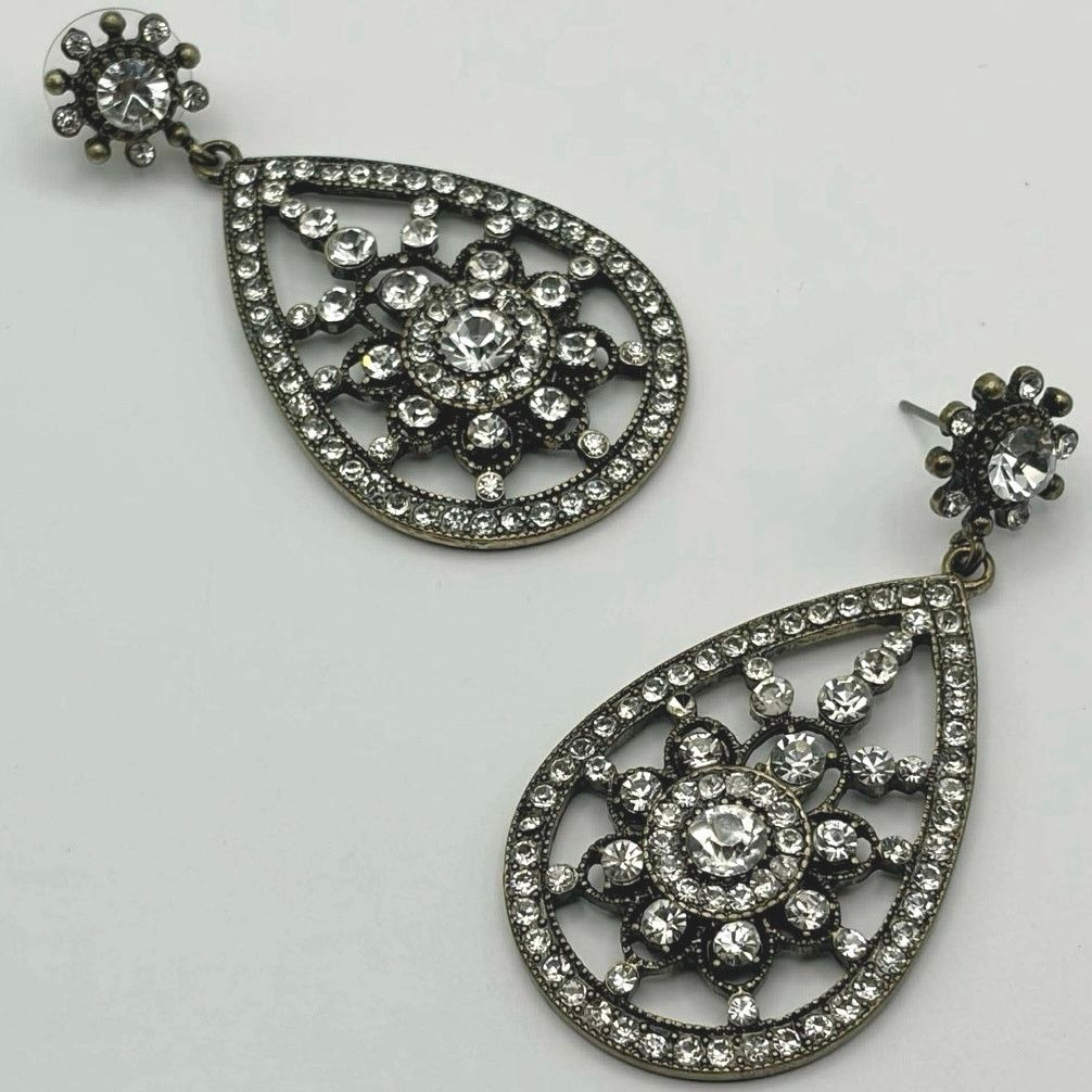 Other Silver Crystal Tear Drop Earrings Size ONE SIZE - 2 Thumbnail