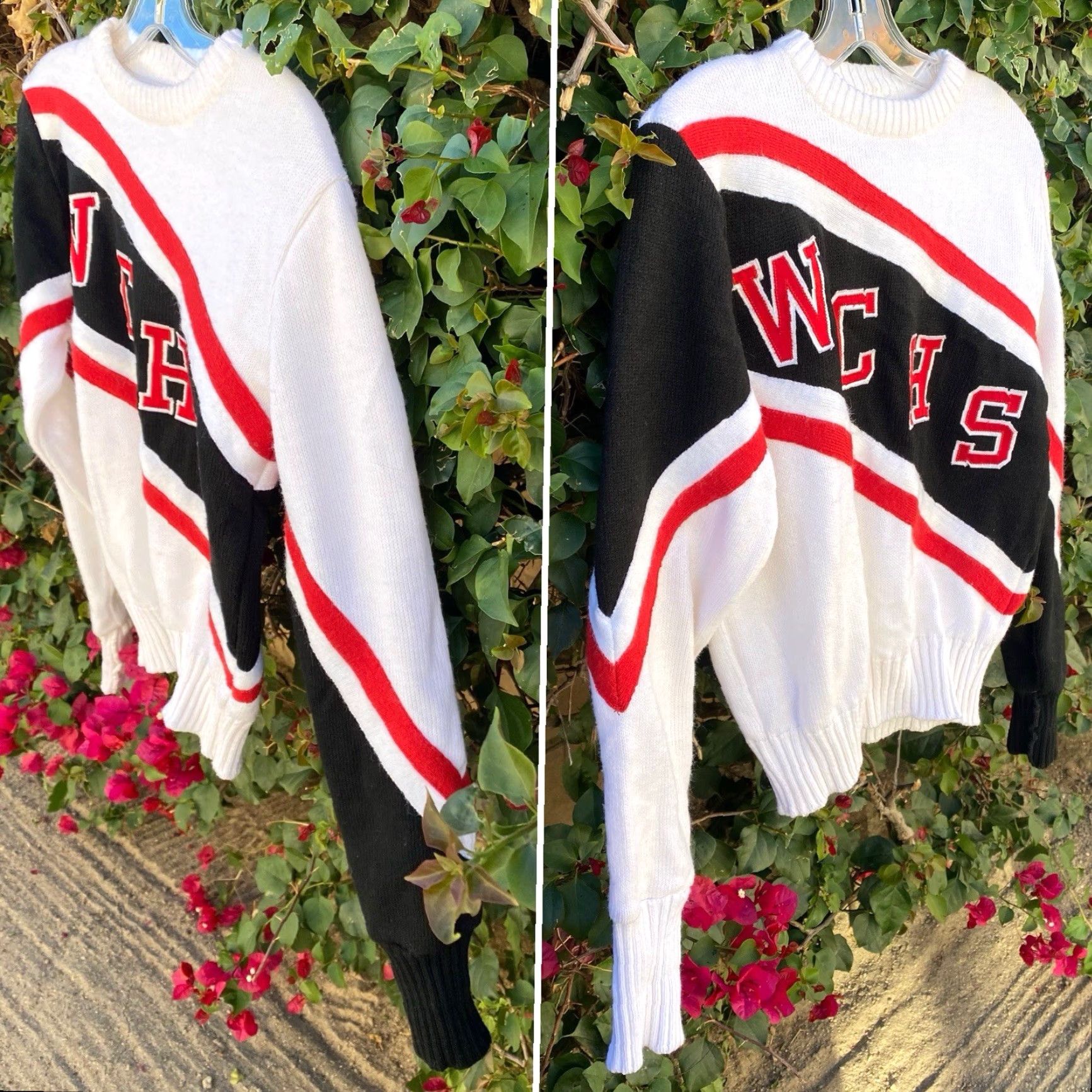 Vintage VINTAGE Dehen Cheerleader Sweater WCHS White Black Red Acrylic Knit Size M Size M / US 6-8 / IT 42-44 - 5 Thumbnail