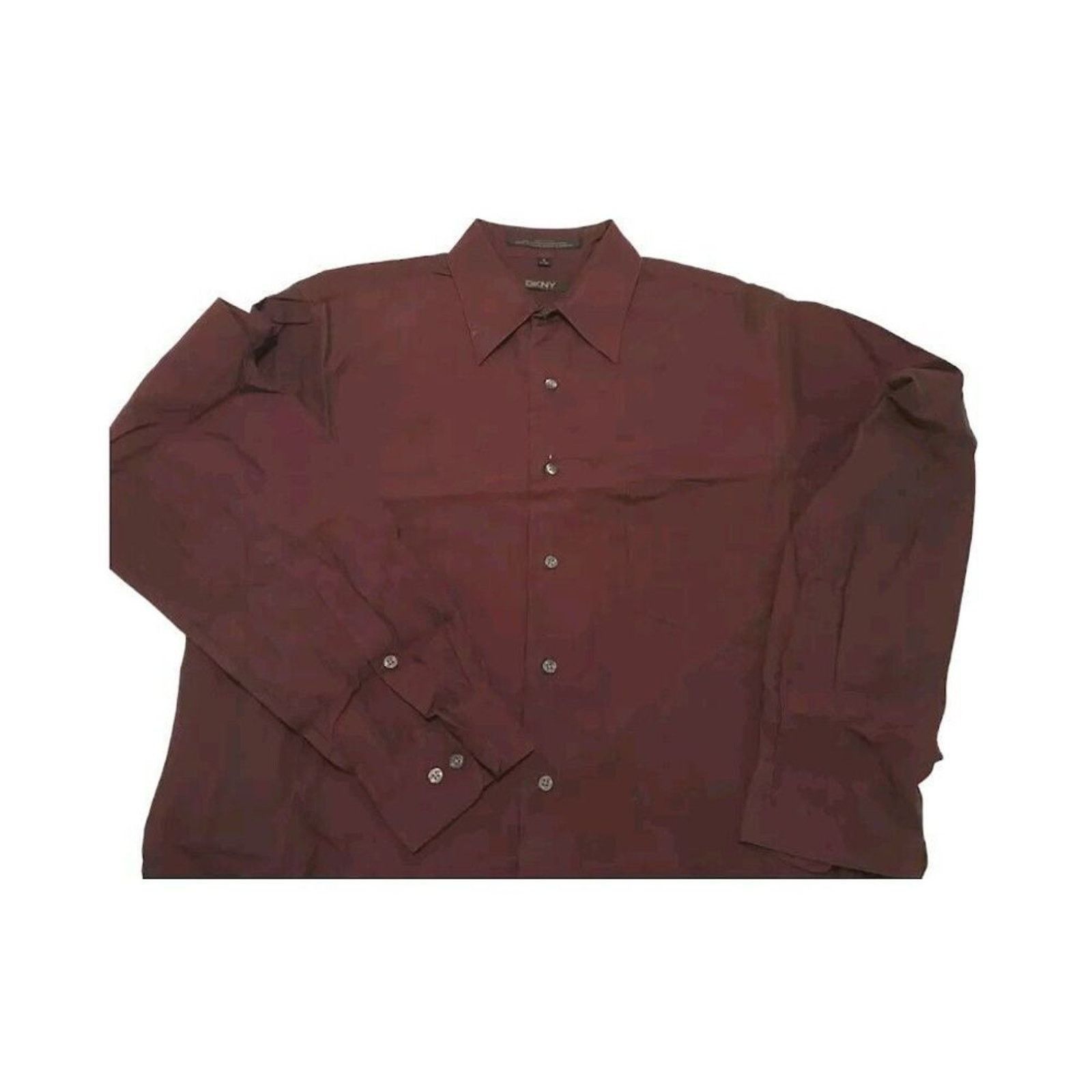 DKNY DKNY Men's Shirt Burgundy Red Long Sleeve Button-Up L Size US L / EU 52-54 / 3 - 1 Thumbnail