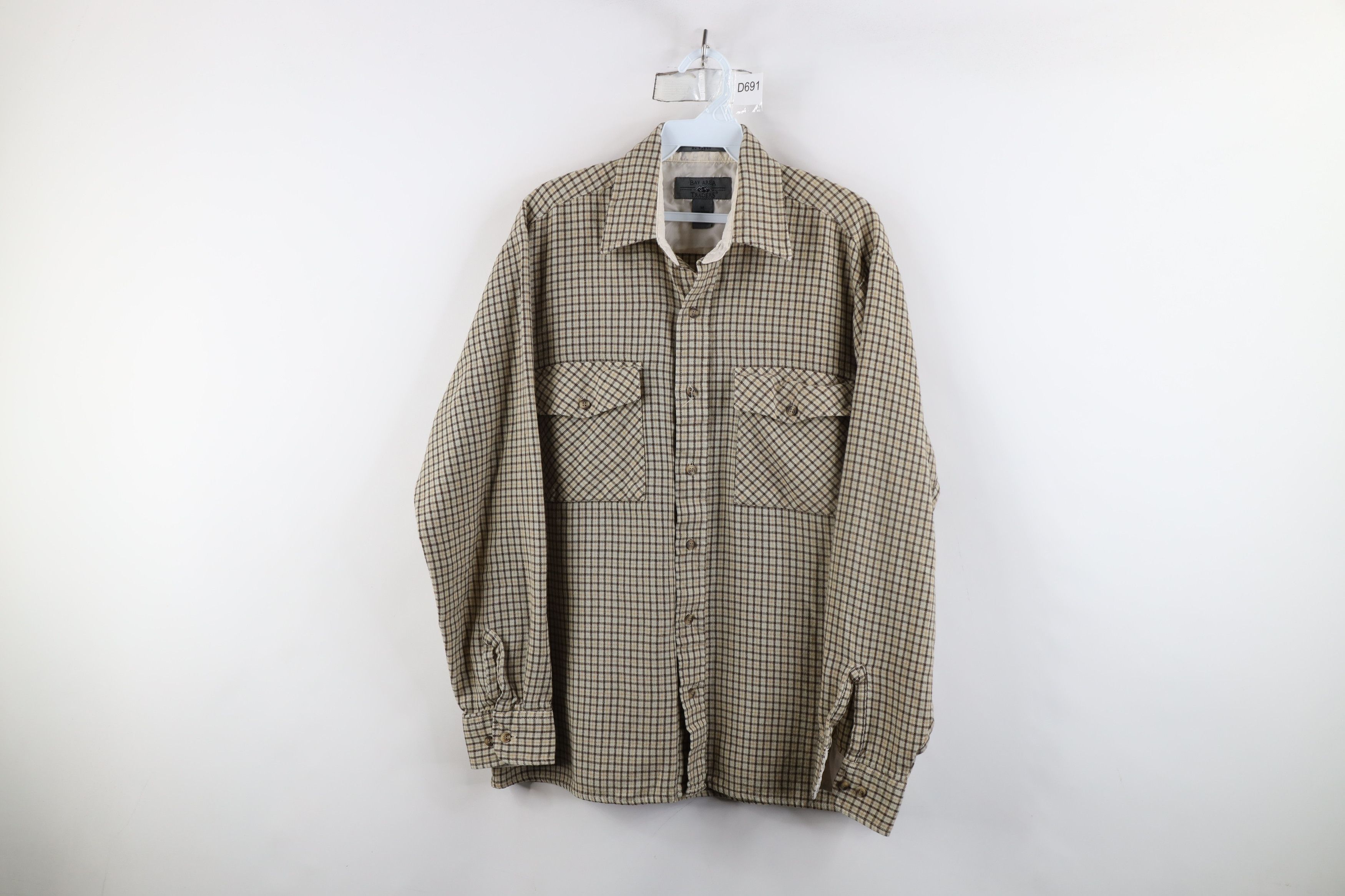 Vintage Vintage 90s Streetwear Knit Collared Button Shirt Plaid Size US M / EU 48-50 / 2 - 1 Thumbnail