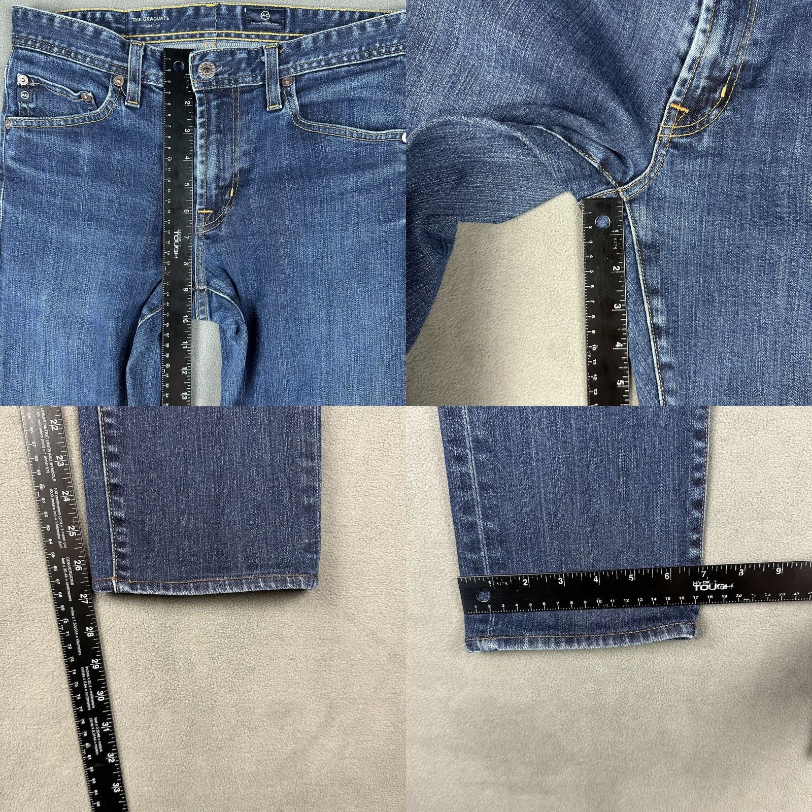 Denime AG Adriano Goldschmied Jeans Men 29 30x27 Blue Denim Tailored Leg Size US 35 - 8 Thumbnail