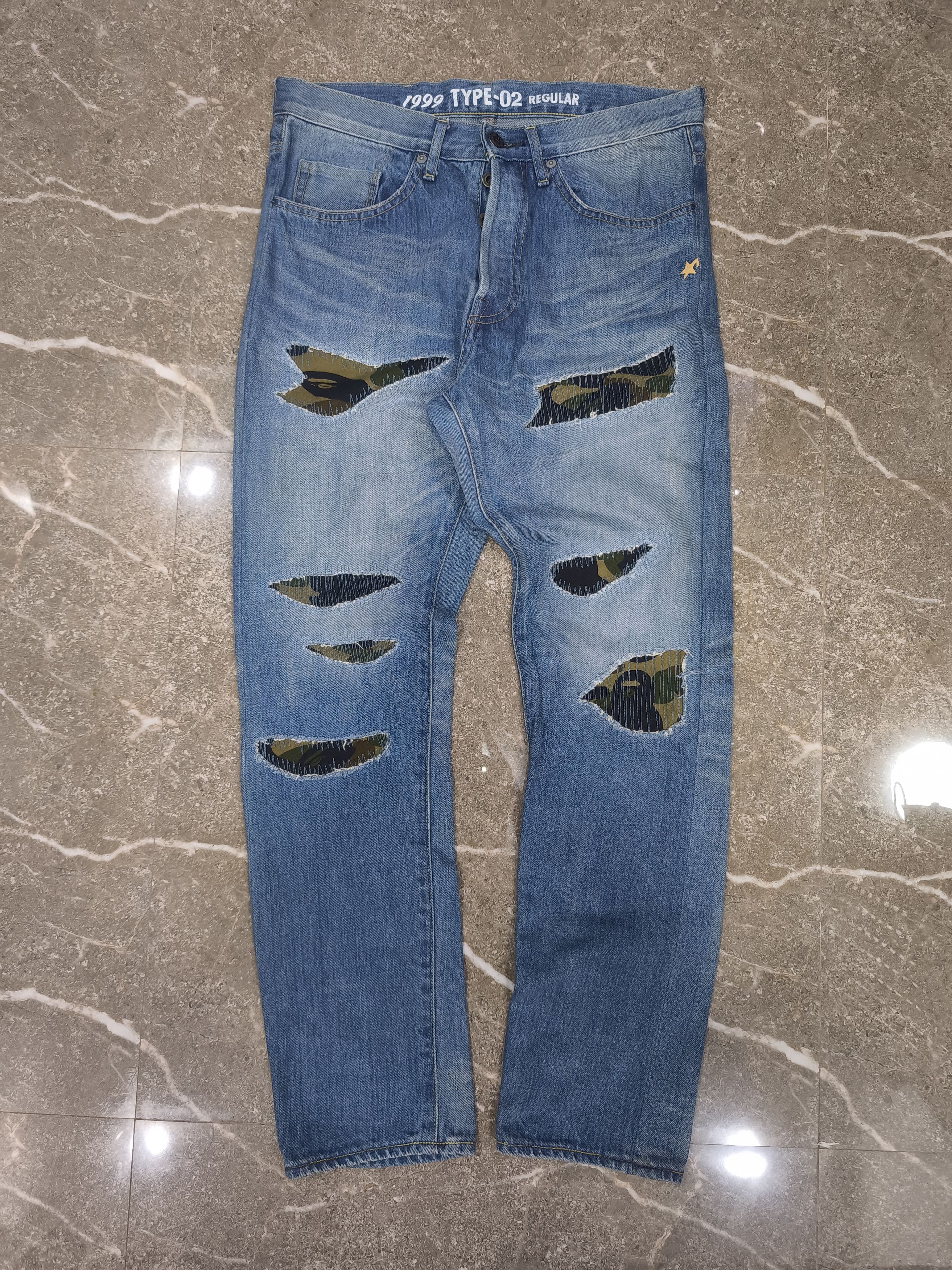 Bape BAPE 1999 Type 02 Damaged Denim Size US 32 / EU 48 - 1 Thumbnail