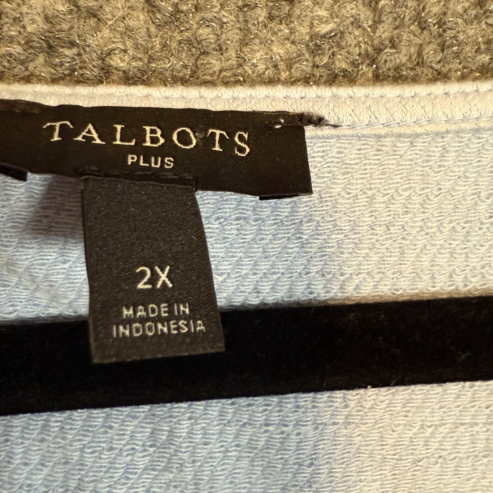 Talbots Talbots Shirt Womens 2X XXL Blue Puff Sleeve V-Neck Blouse Stretch Plus Size Bohemian Fall Spring Summer Womens Size XXL / US 16-18 / IT 52-54 - 6 Thumbnail
