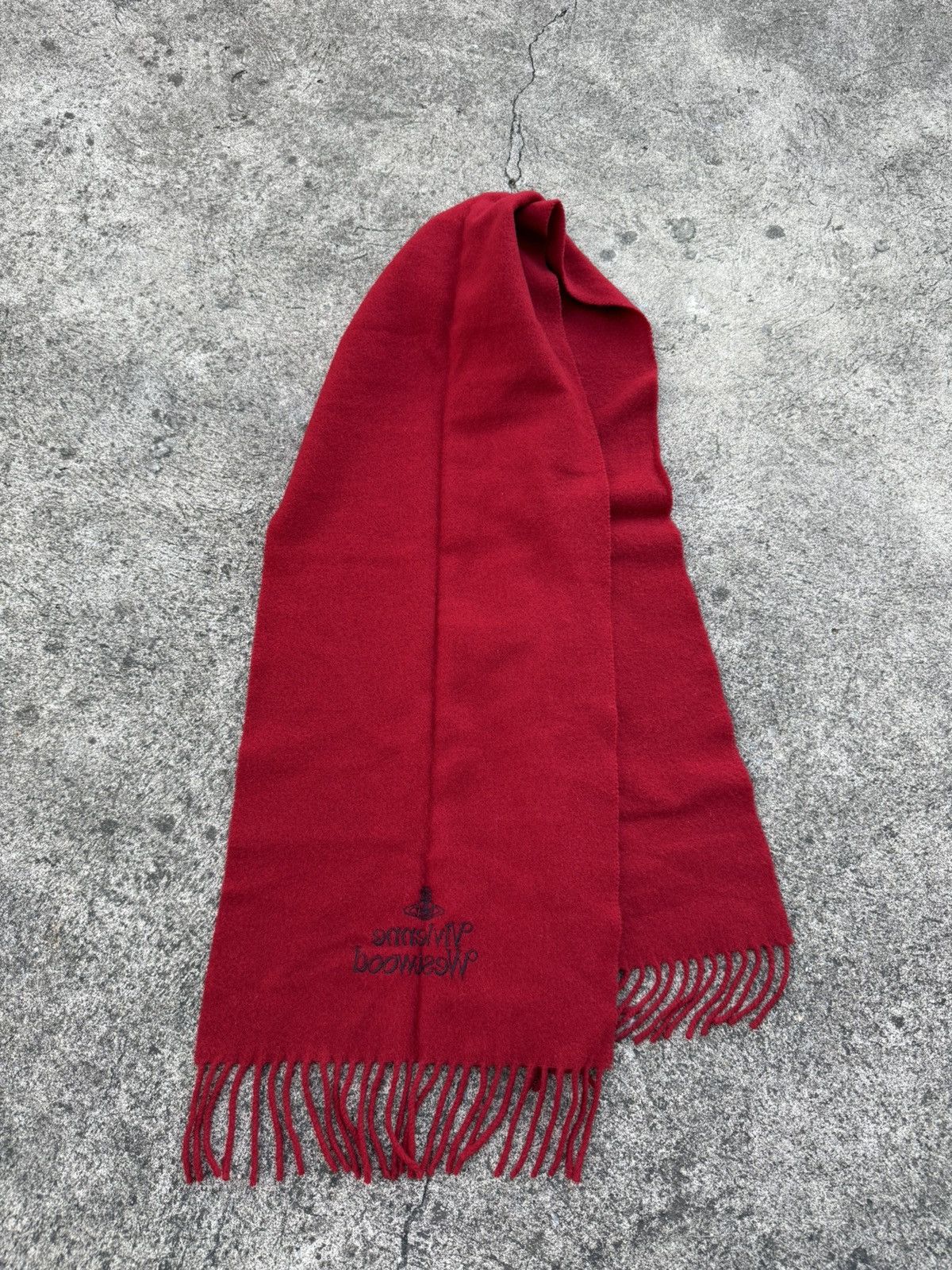 Vivienne Westwood Vivienne Westwood Logo Wool Red Scarf Size ONE SIZE - 2 Thumbnail