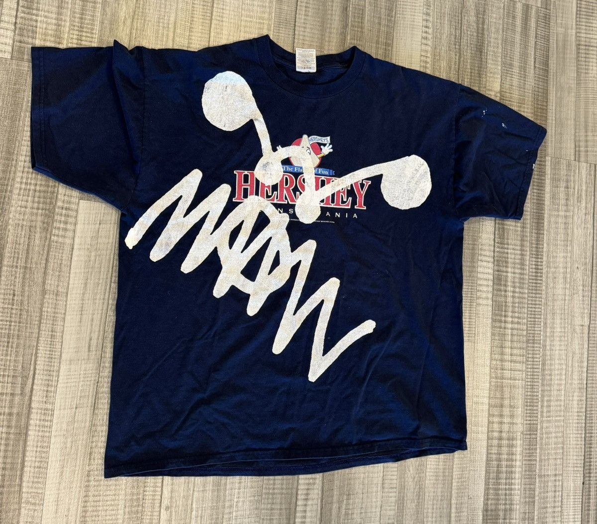 Pre-owned Asspizza 2019 Hershey Park Logo Tee In Navy