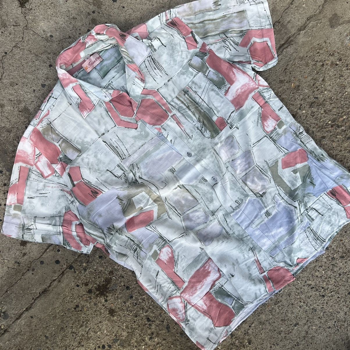 Vintage Vintage Abstract Print Flowers Art Pastel Shirt Button Up Size US XL / EU 56 / 4 - 2 Thumbnail