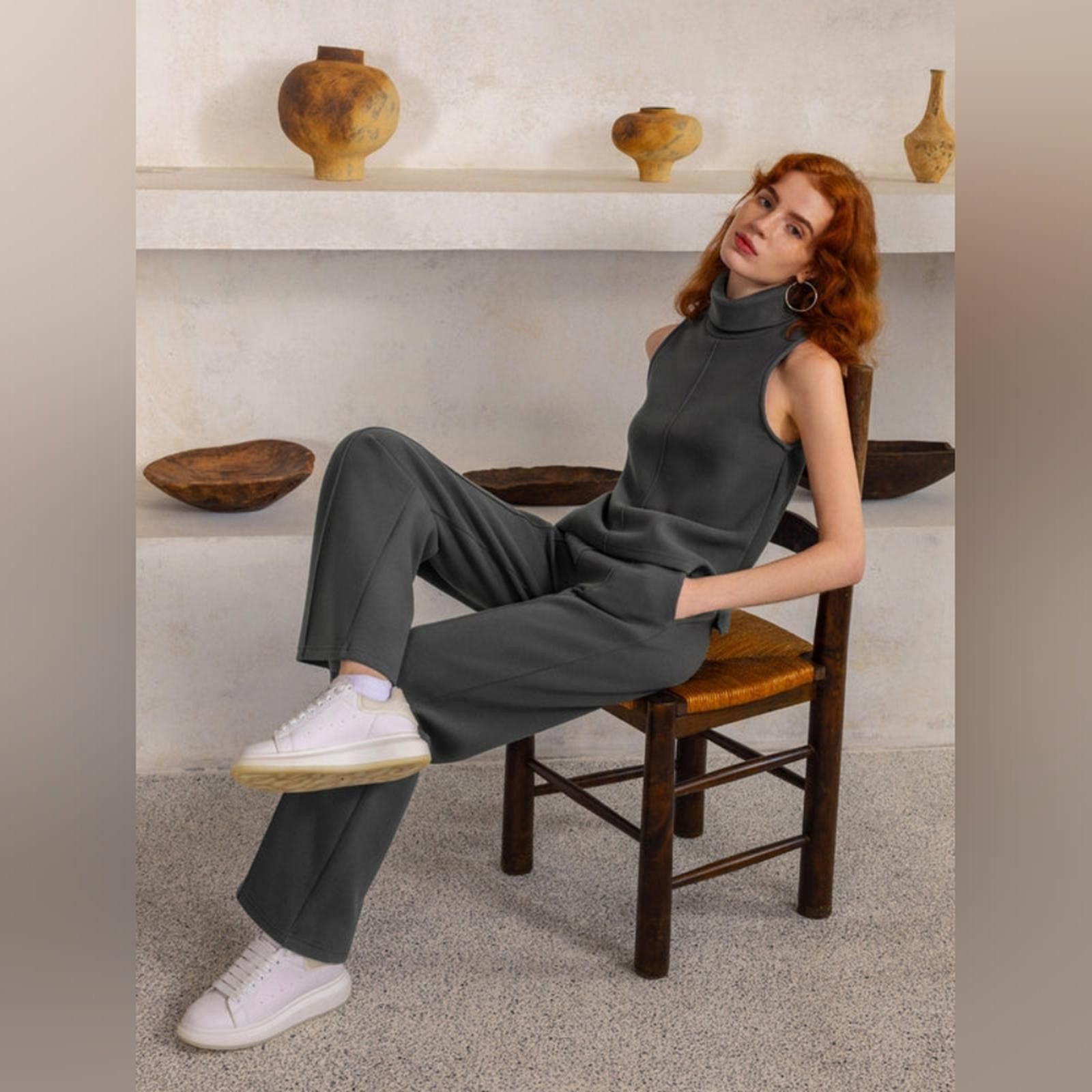 Designer OGL FuzzLuxe High Waisted Straight Leg Pull On Pant Size 28" / US 6 / IT 42 - 5 Thumbnail