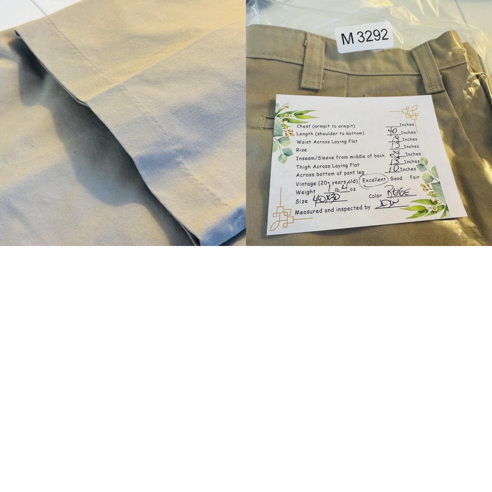 Dickies Dickies Pants Mens 40x29 Beige Khakis Polyester Cotton Zip Fly W541E5F Size US 40 / EU 56 - 8 Thumbnail