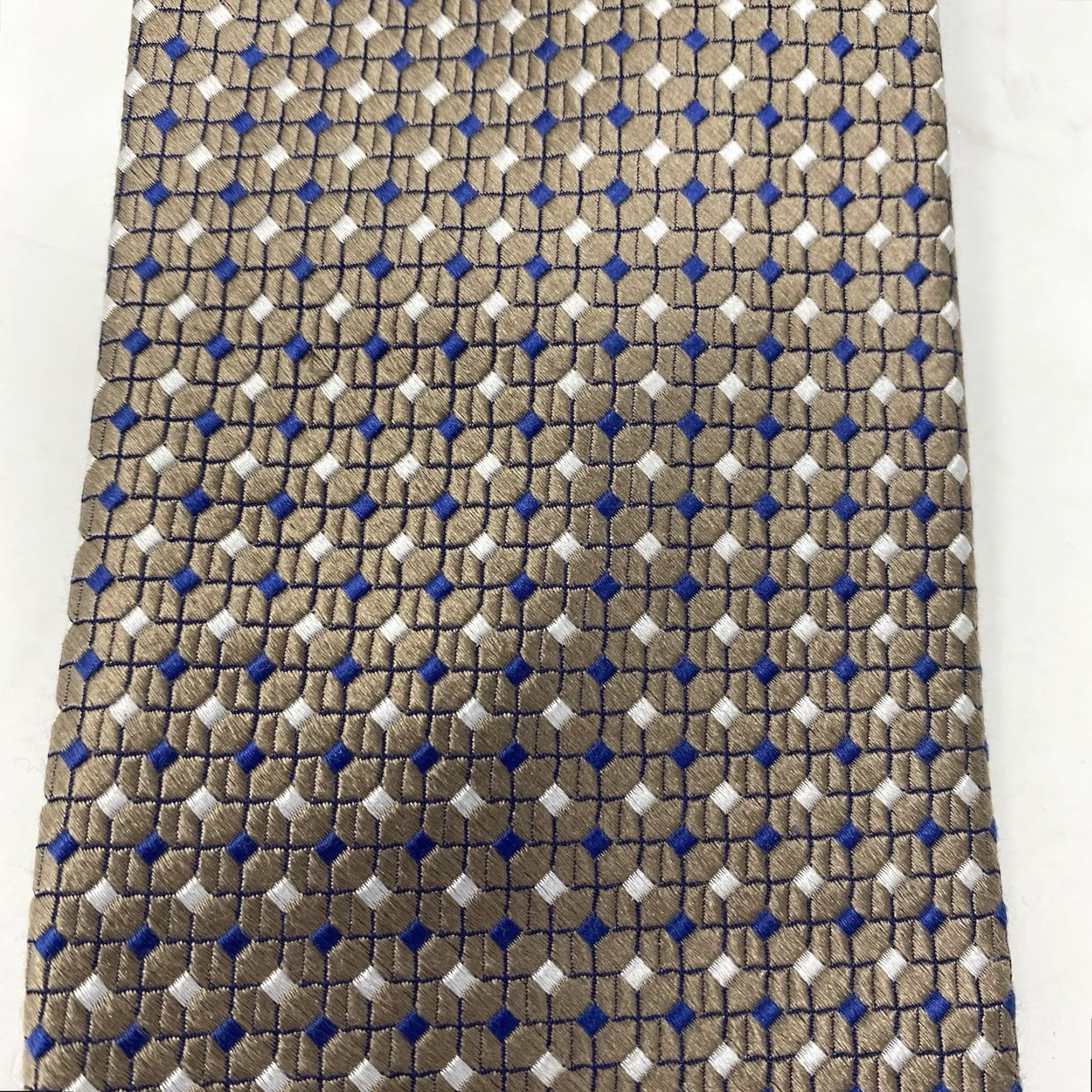 Jos. A. Bank Jos. A. Bank Men 100% Silk Necktie Brown Blue Geometric Classic 90s Y2K Retro Tie Size ONE SIZE - 2 Thumbnail