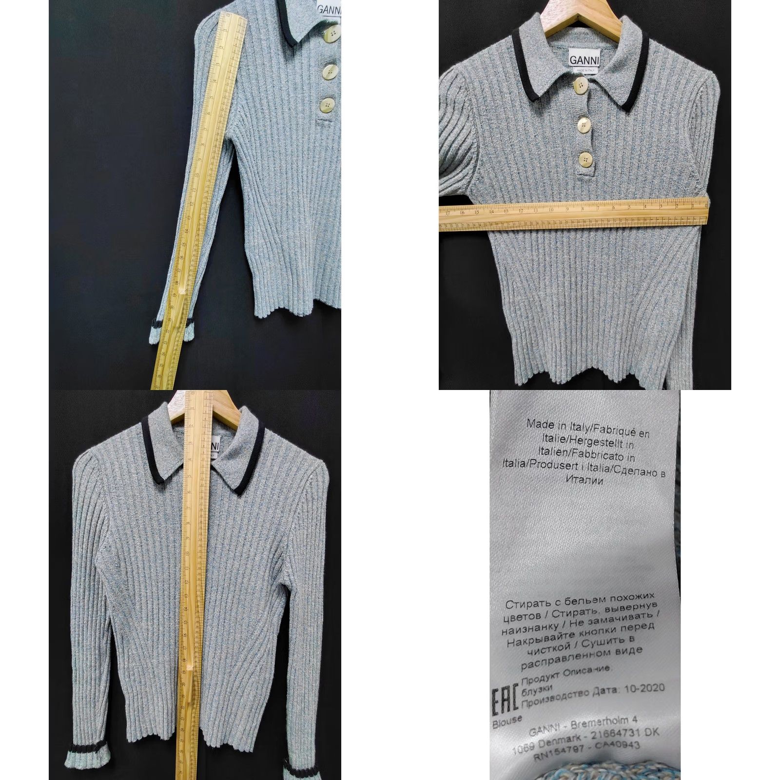 Ganni GANNI Made in Italy Wool Blend Acrylic Knit Sweater Solid Long Sleeve Size S Womens Size S / US 4 / IT 40 - 8 Thumbnail