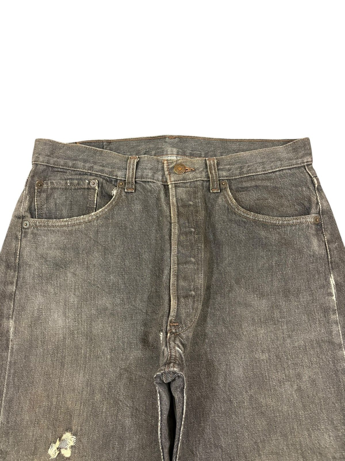 Levi's Vintage 90s Levis 501 Black Distressed Loose Jeans Size US 32 / EU 48 - 3 Thumbnail
