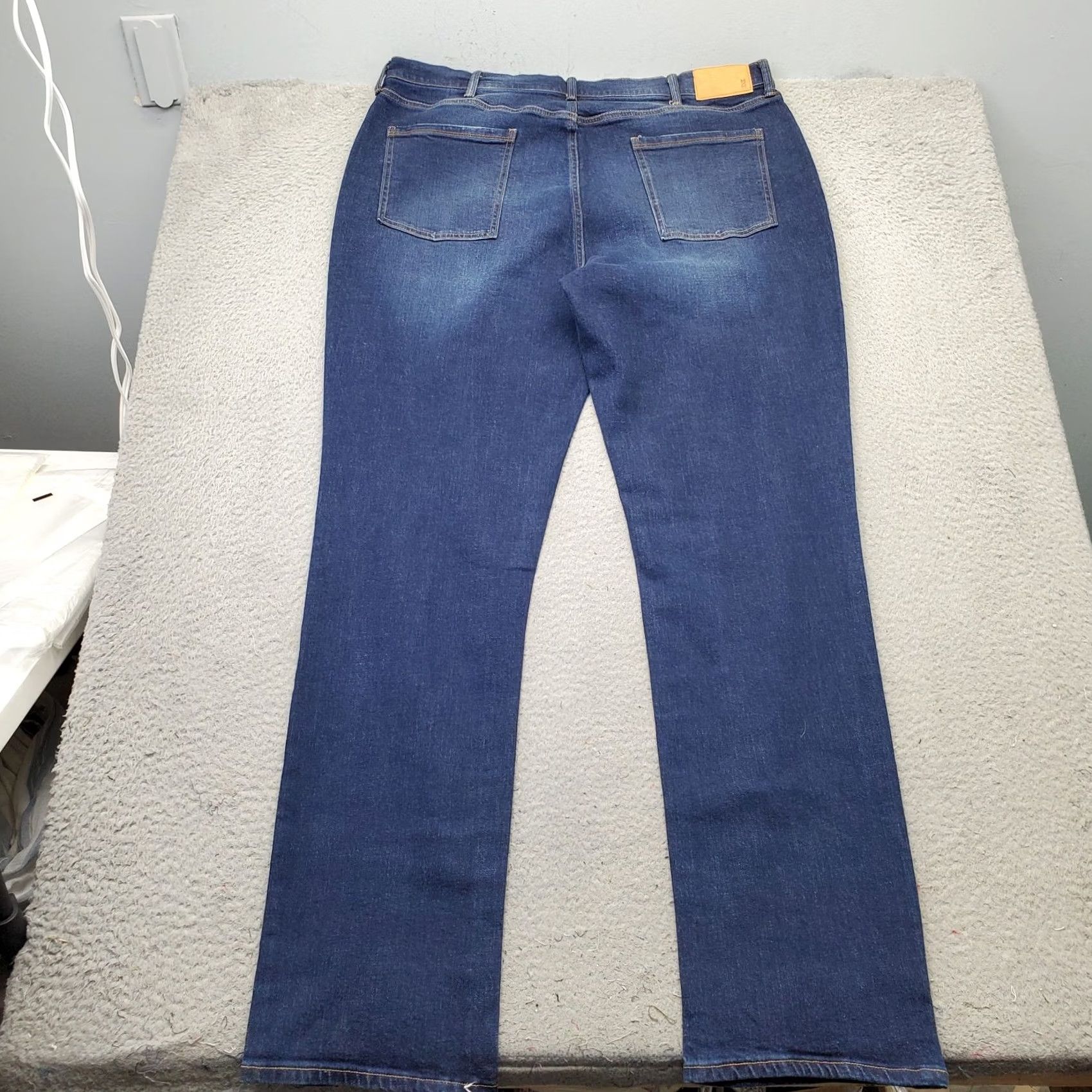 Vintage Mutual Weave Jeans Mens 40x36 Blue Denim Stretch Faded Athletic Fit Tapered Leg Mens Size 40 Blue Regular Denim Jeans Mens Size US 40 / EU 56 - 2 Thumbnail