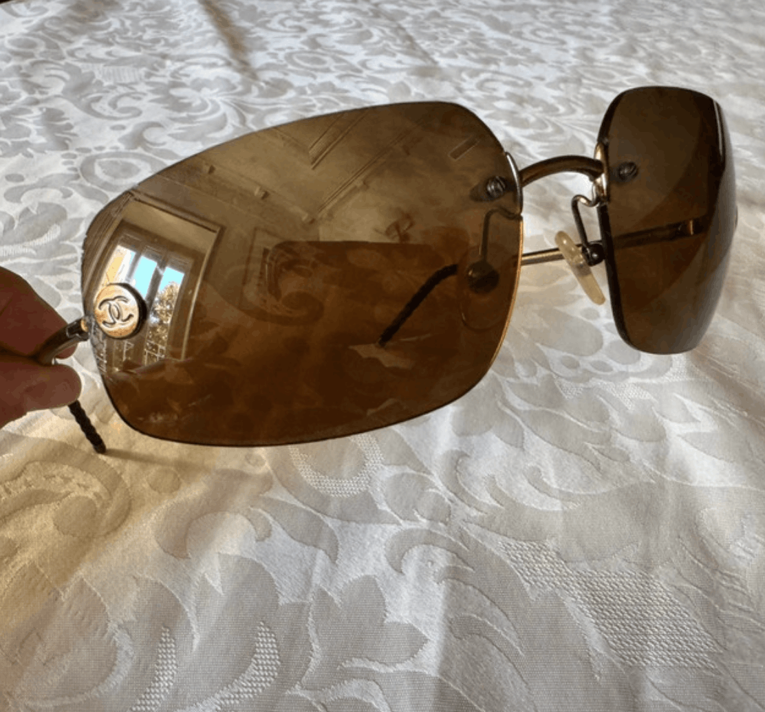 Chanel CHANEL Sunglasses Rimless Rhinestone 4017 Vintage Size ONE SIZE - 1 Thumbnail