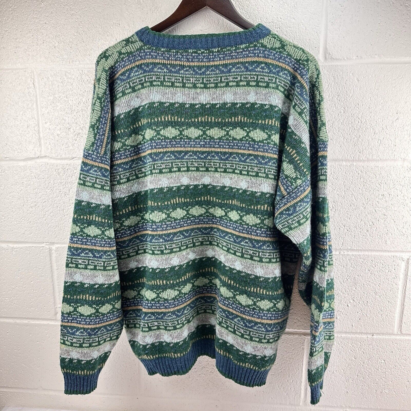 Vintage Le Capitole Wool Turtleneck Sweater Adult XXL Green/blue Size US XXL / EU 58 / 5 - 5 Thumbnail