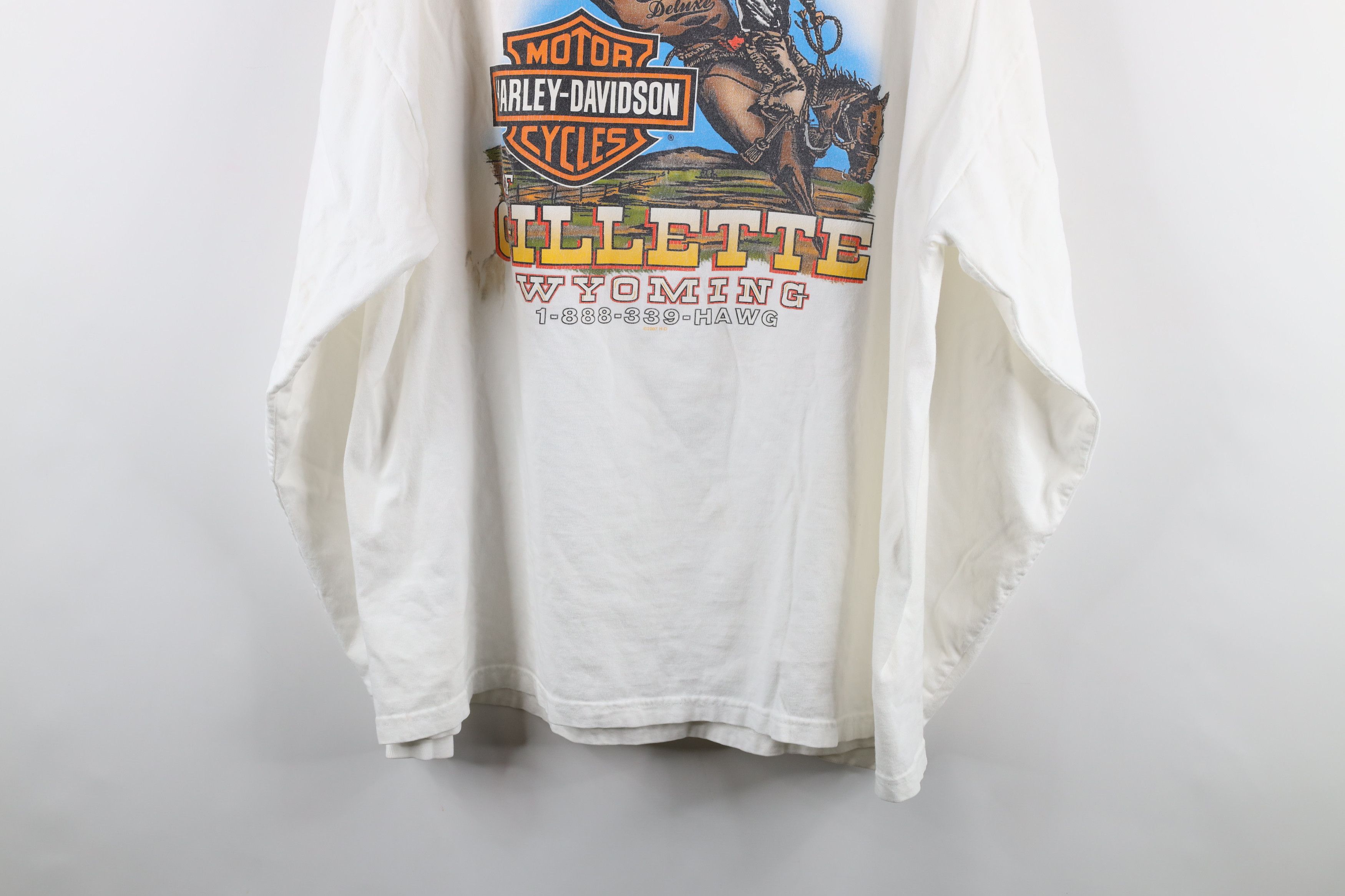 Harley Davidson Vintage Harley Davidson Fire Flames Long Sleeve T-Shirt USA Size US XXL / EU 58 / 5 - 17 Thumbnail