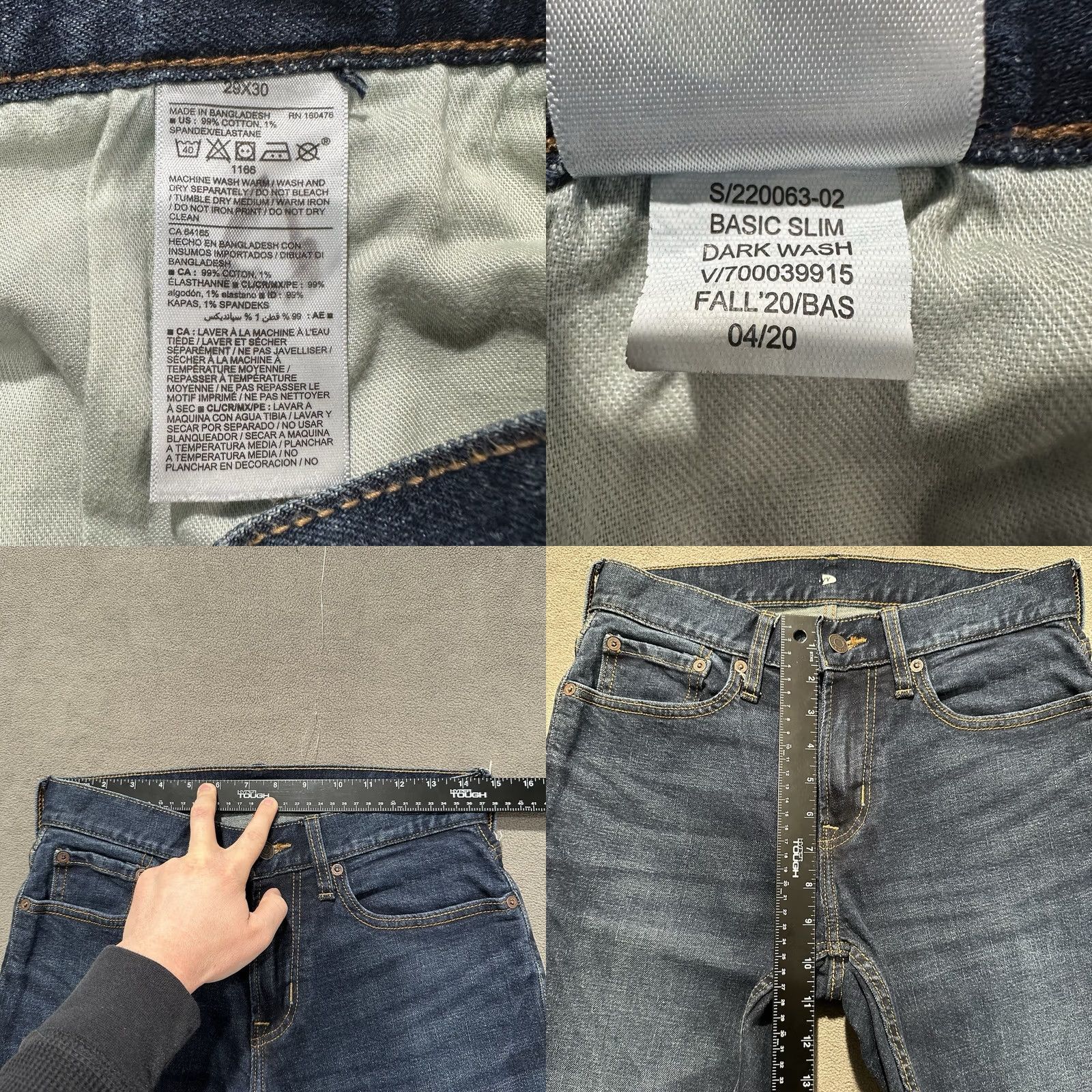 Old Navy Vintage Old Navy Jeans Mens 29x30 (29x29) Light Denim Slim Fit Utility Pants - Worn Condition Size US 29 - 8 Thumbnail