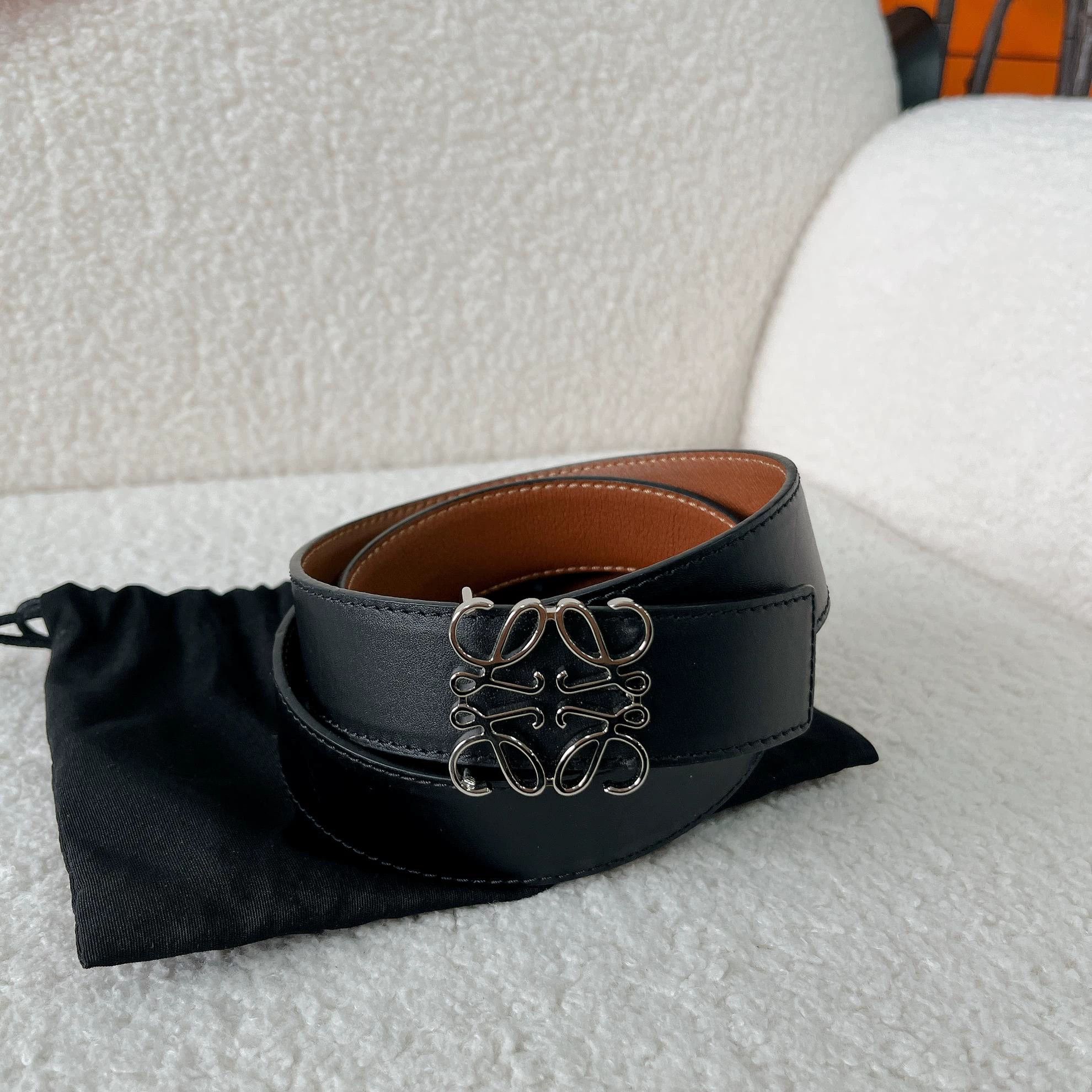 Loewe Loewe Black & Brown Two-Tone Logo Belt 7874 Size ONE SIZE - 1 Thumbnail