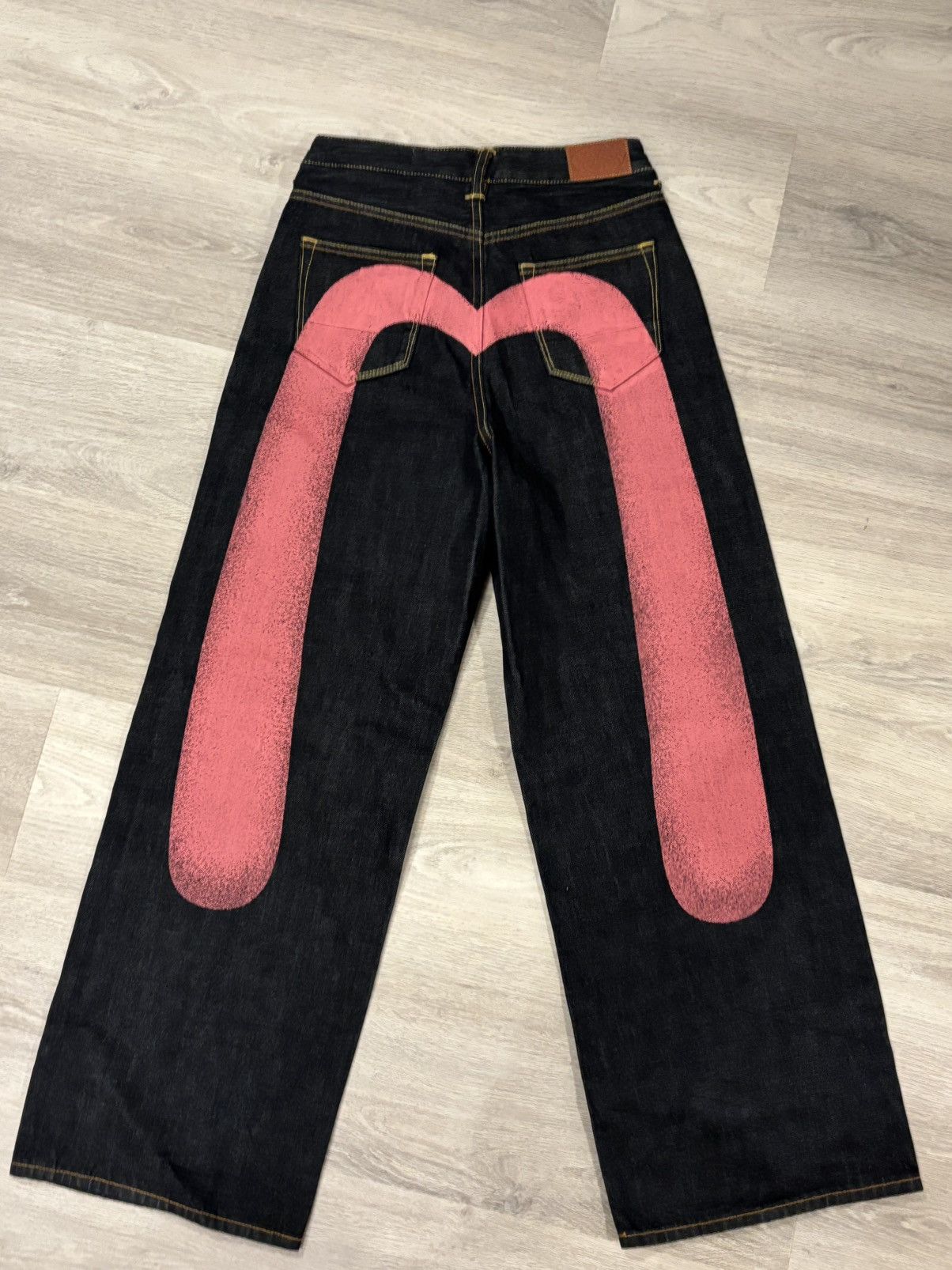 Evisu BRAND NEW Daicock Print Wide Leg Evisu Jeans Size 25" / US 0 / IT 36 - 2 Thumbnail