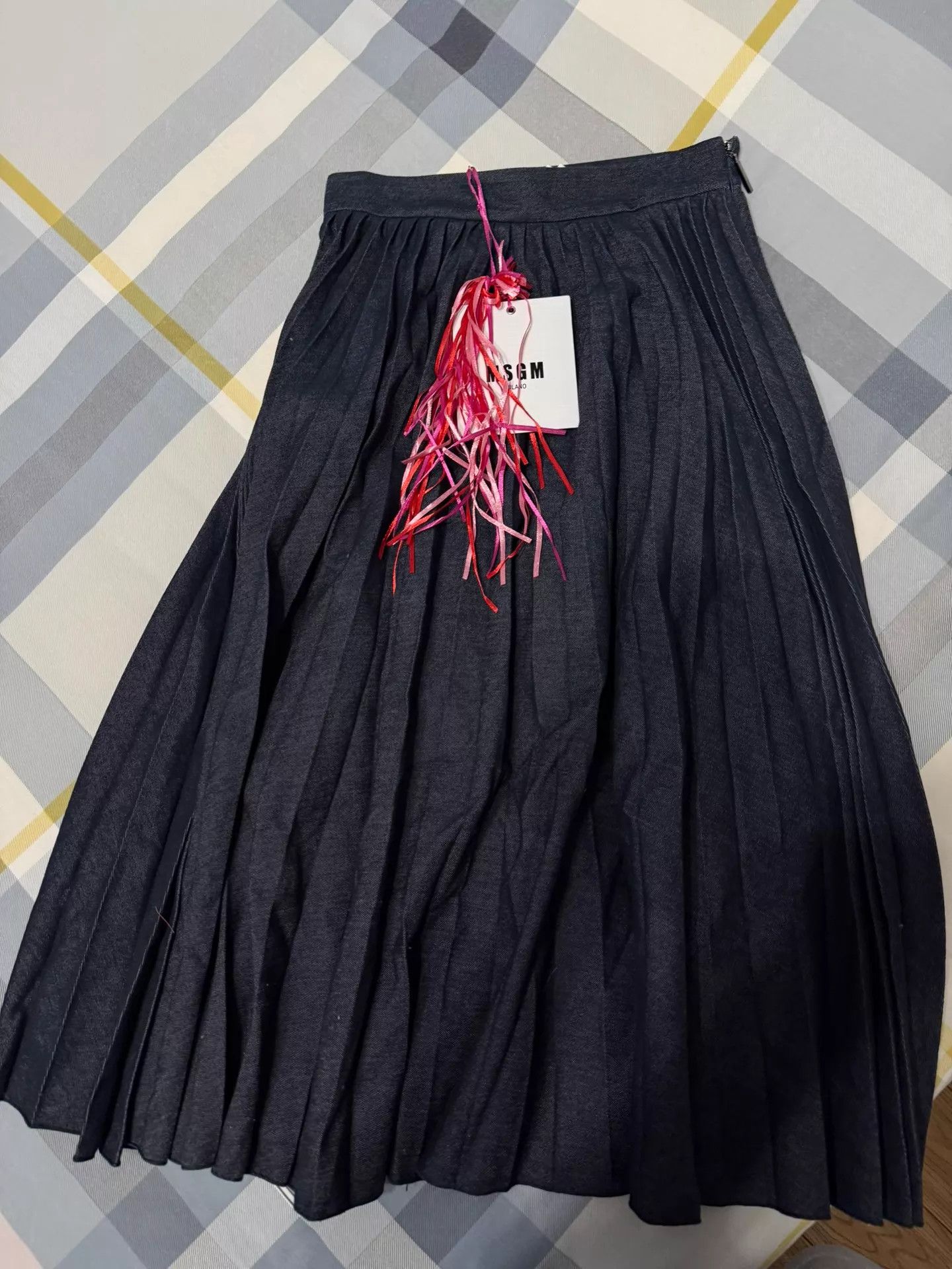 MSGM Women's MSGM Denim Pleated Skirt - Slim, Flattering, New Size S / US 4 / IT 40 - 3 Thumbnail