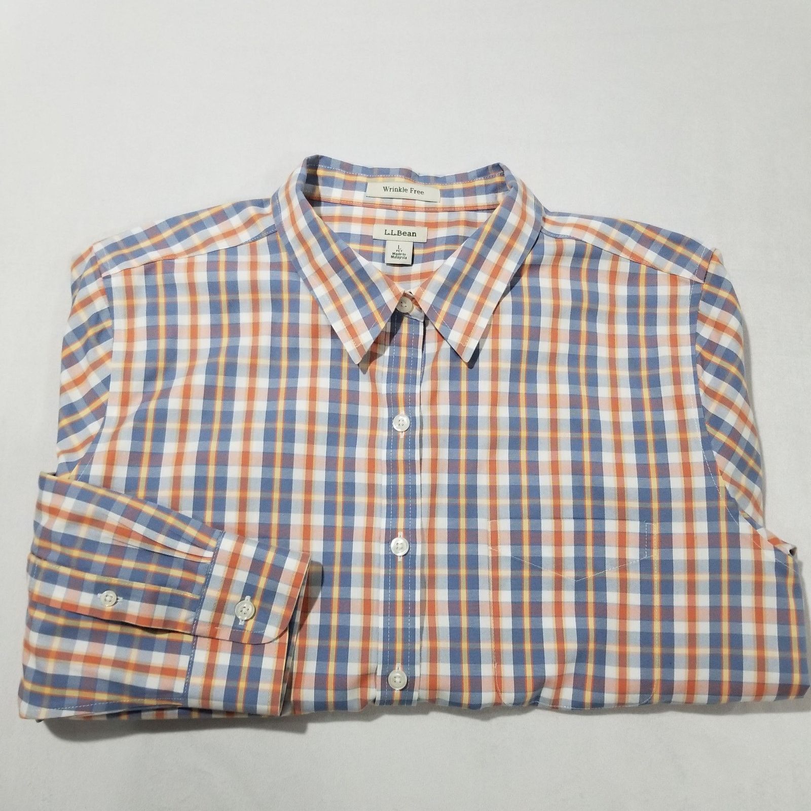 L.L. Bean LL Bean Shirt Large Petite Wrinkle Free Long Sleeve Preppy Size L / US 10 / IT 46 - 1 Thumbnail