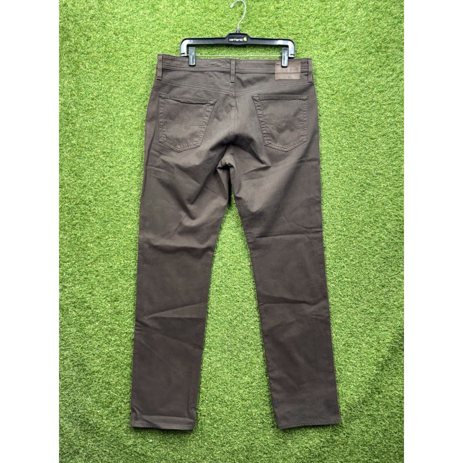 Vintage AG Adriano Goldschmied Pants Mens 36x34 The Graduate Tailored Leg Chino Stretch Brown Size US 36 / EU 52 - 2 Thumbnail