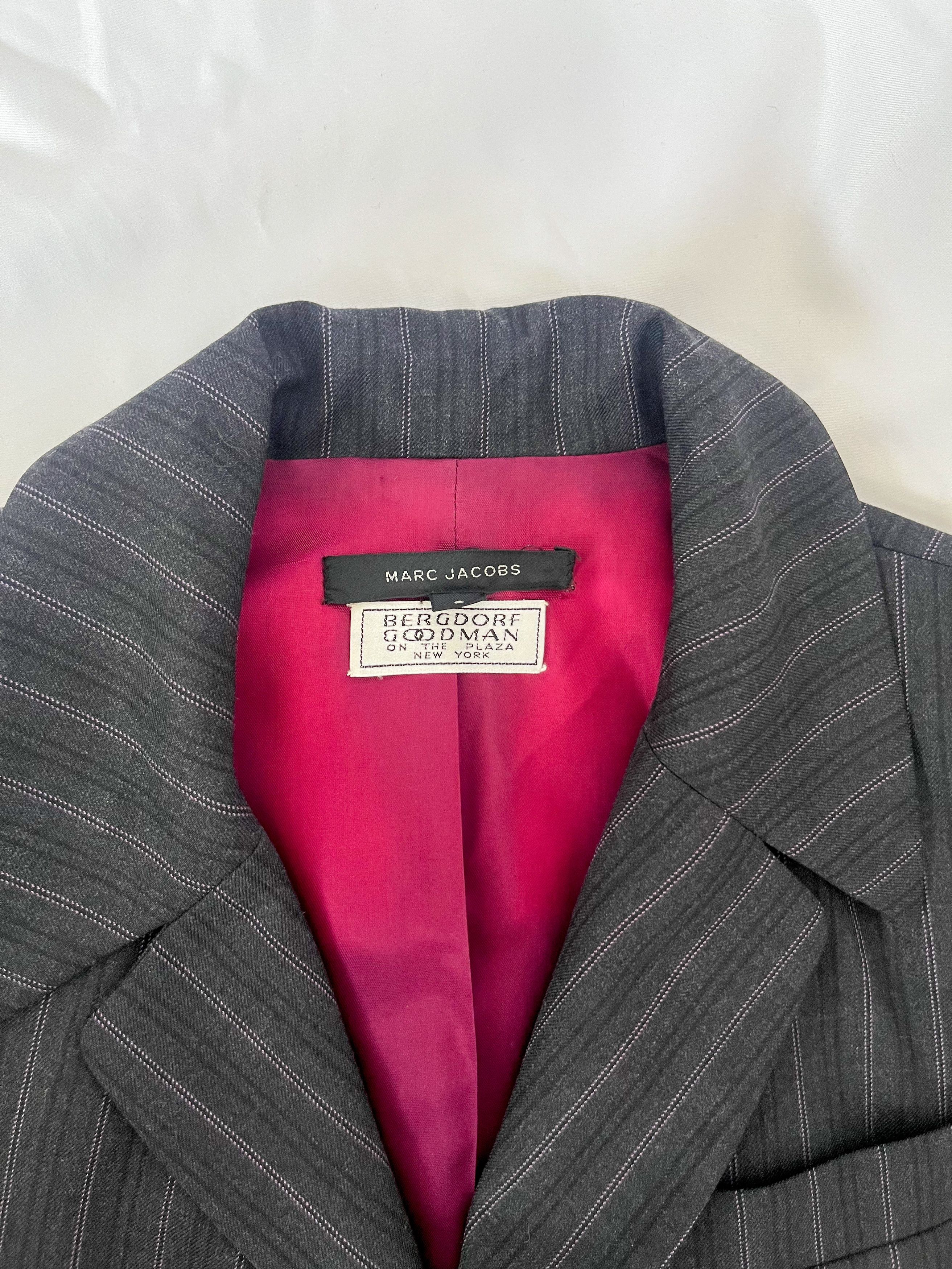 Marc Jacobs Marc Jacobs Pinstripe Suit Jacket Size S / US 4 / IT 40 - 4 Thumbnail