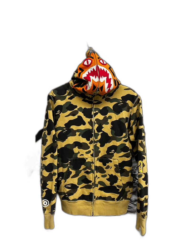 Bape Bape Yellow Camouflage Shark Hoodie Size US L / EU 52-54 / 3 - 1 Thumbnail