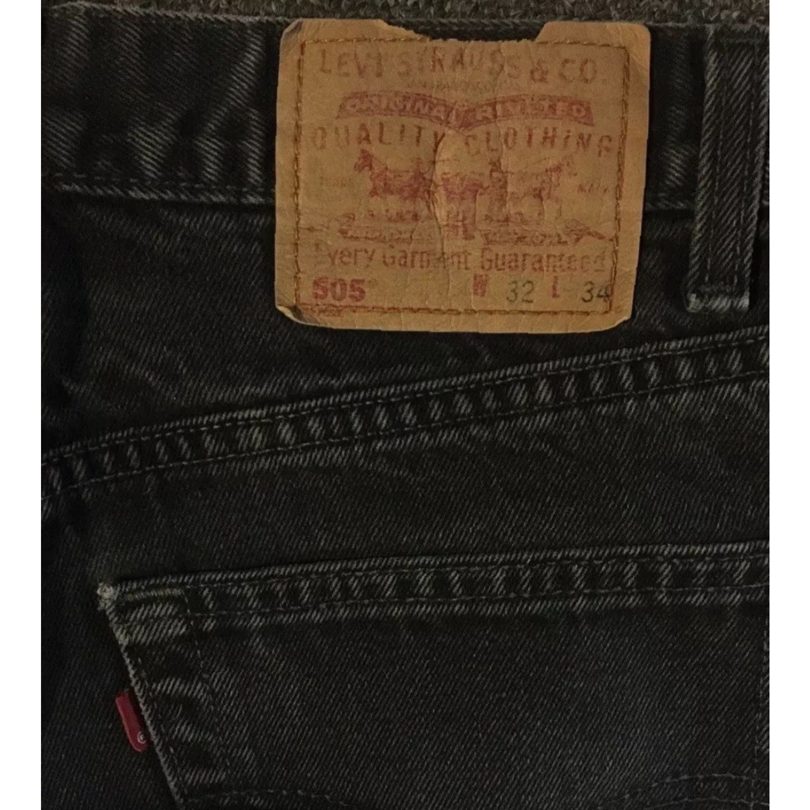 Levi's Vtg Levis 505 Faded Distress Jeans 31 Grunge Biker Punk Trucker Skate Cowboy 90s Size US 32 / EU 48 - 3 Thumbnail