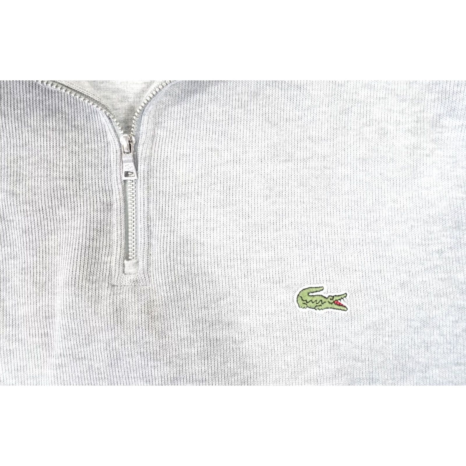 Lacoste Sweater Mens Large Gray 1/4 Zip Mock Neck Fa13487 5, Men's — image 5 of 6