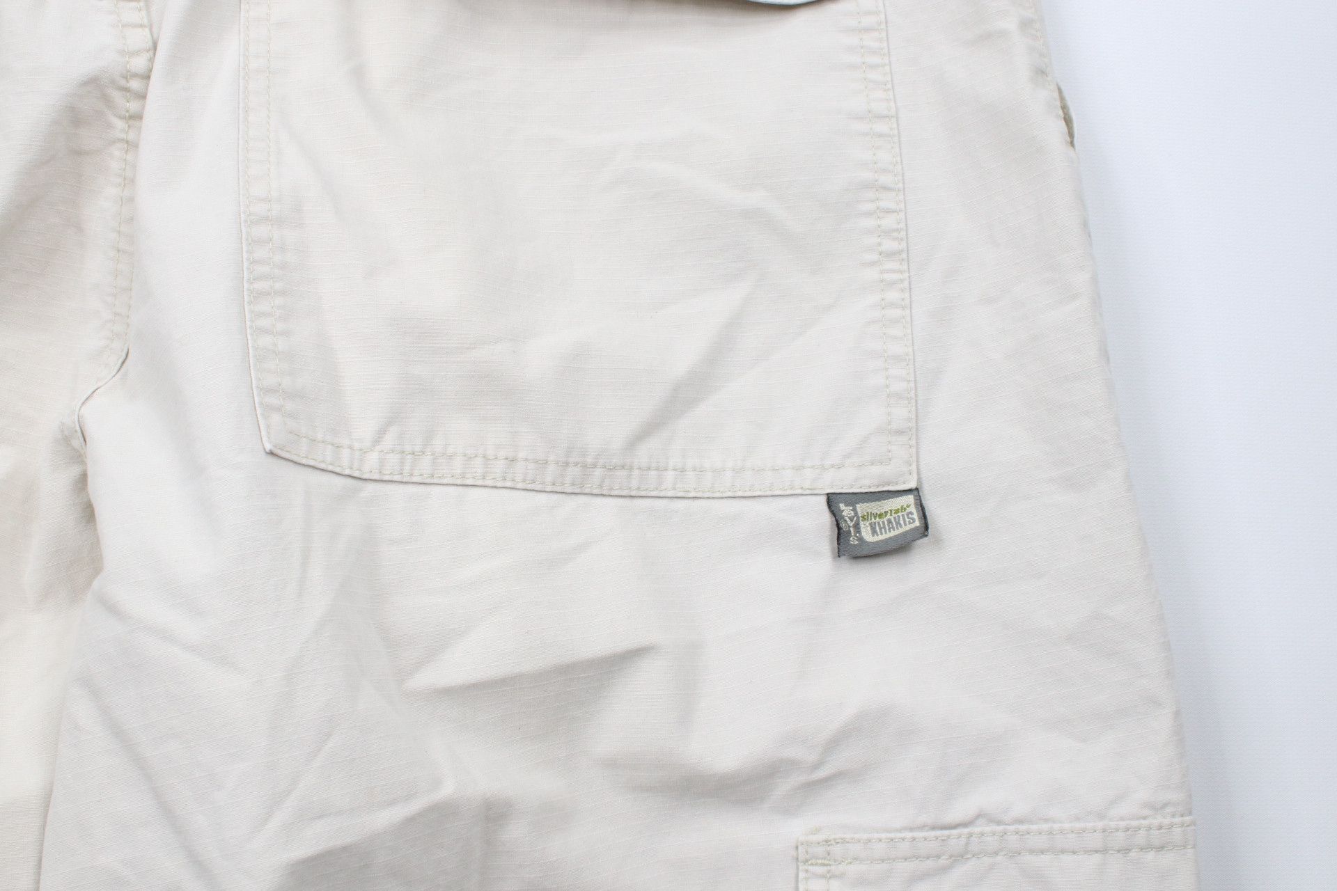Levi's × Vintage Vintage 90s Levis Silvertab Wide Leg Cargo Pants Beige Size 40 - 12 Thumbnail