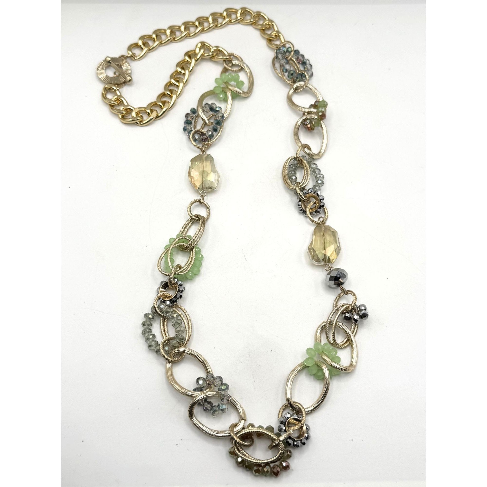 Vintage Beaded crystal chain beaded long necklace Size ONE SIZE - 1 Thumbnail