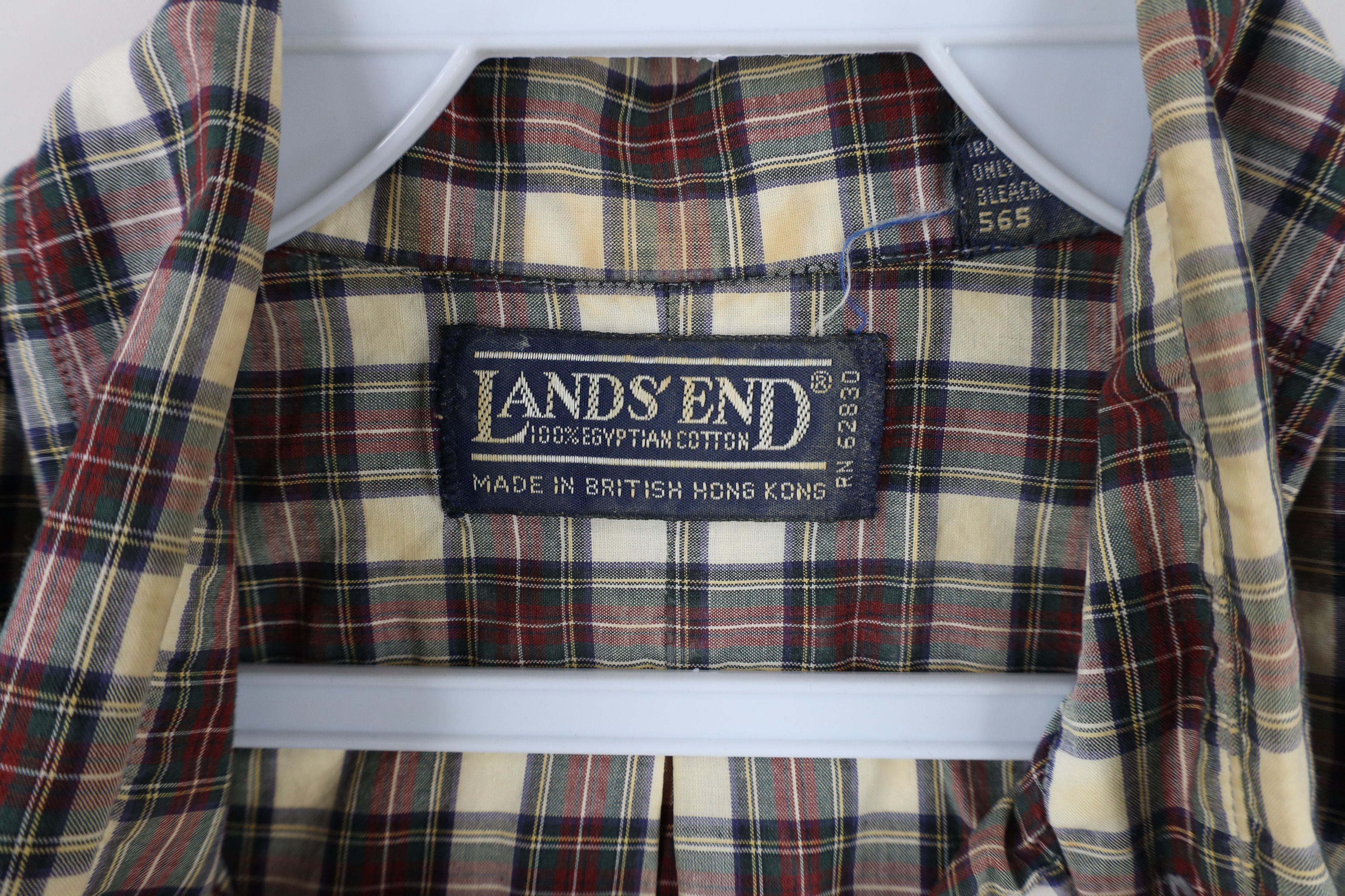 Lands' End × Vintage Vintage 90s Lands End Collared Button Down Shirt Plaid Size US M / EU 48-50 / 2 - 6 Thumbnail