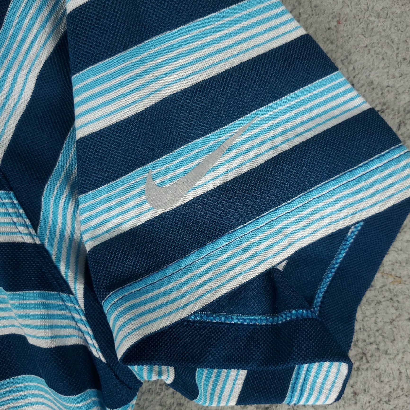 Nike Nike Polo Shirt Mens XL Blue Striped Swoosh Golf Casual Short Sleeve Size US XL / EU 56 / 4 - 3 Thumbnail
