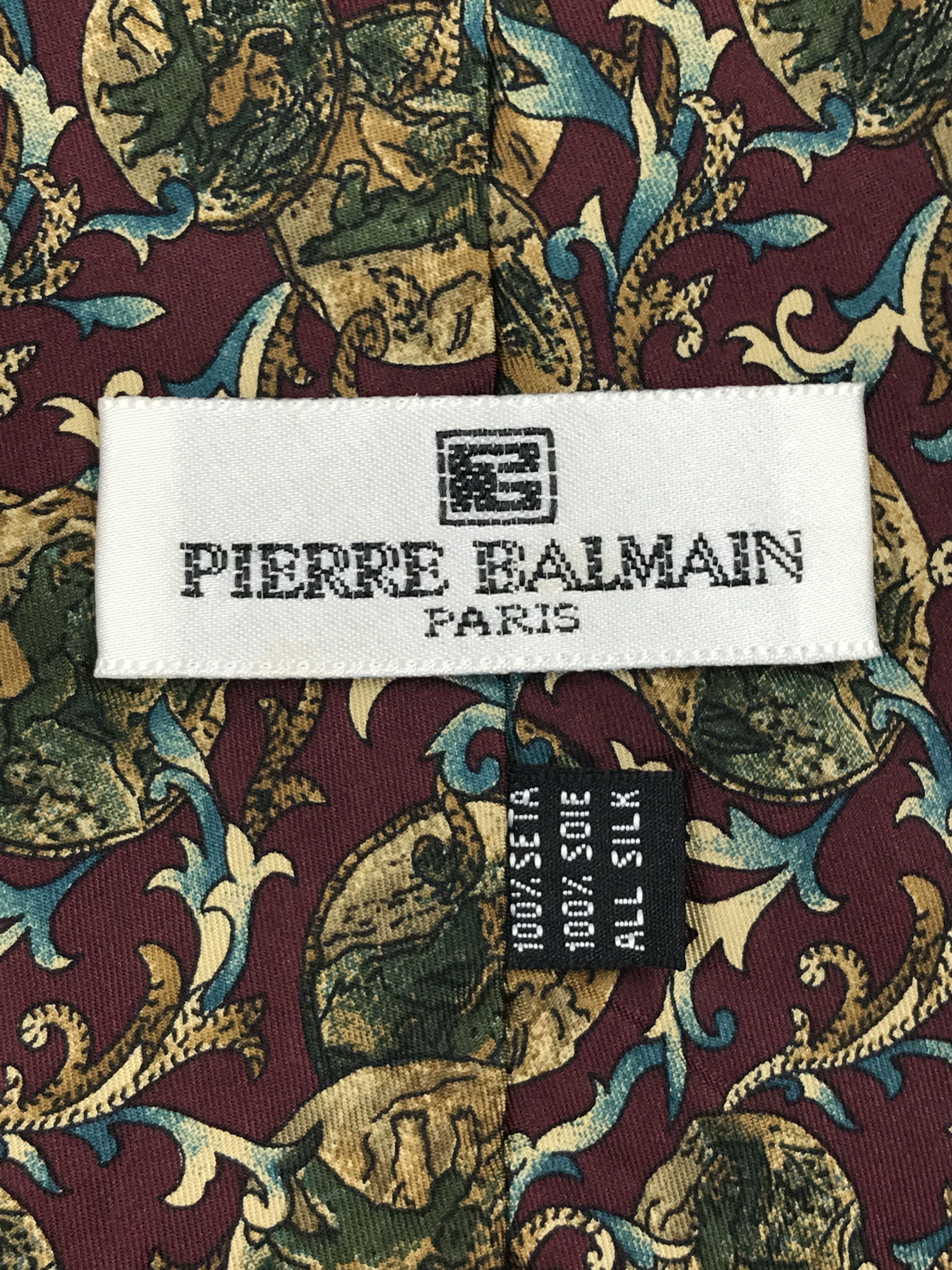 Designer × Pierre Balmain × Vintage Vintage Pierre Balmain Silk Necktie Size ONE SIZE - 6 Thumbnail