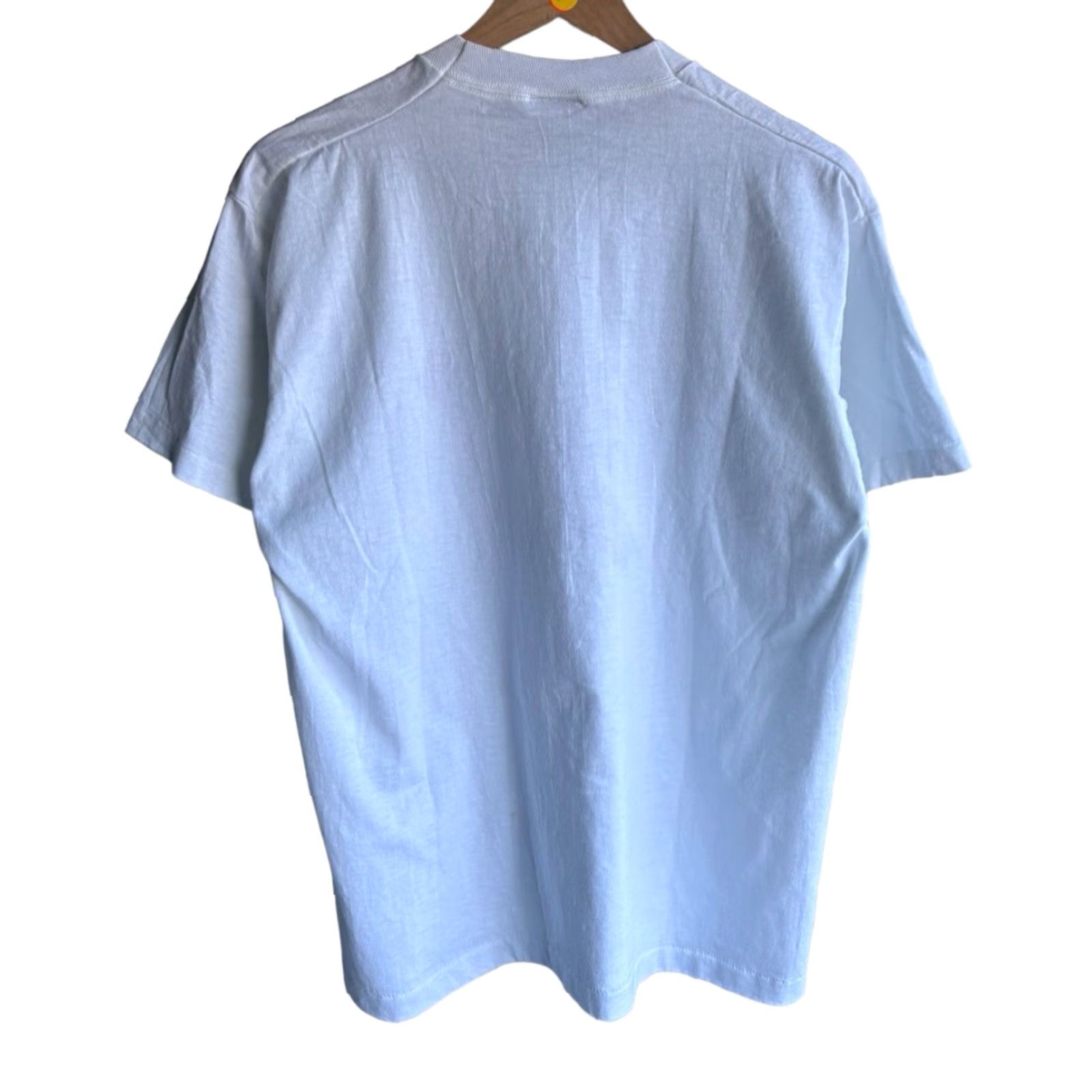 Fruit Of The Loom VINTAGE 90s Fruit of the Loom Tyrolean Tee L White Shirt Mens 90s City USA Disney Cars Free! Stitch Bill Blue Crew Neck Cotton Knit Short Sleeve Size US L / EU 52-54 / 3 - 2 Thumbnail