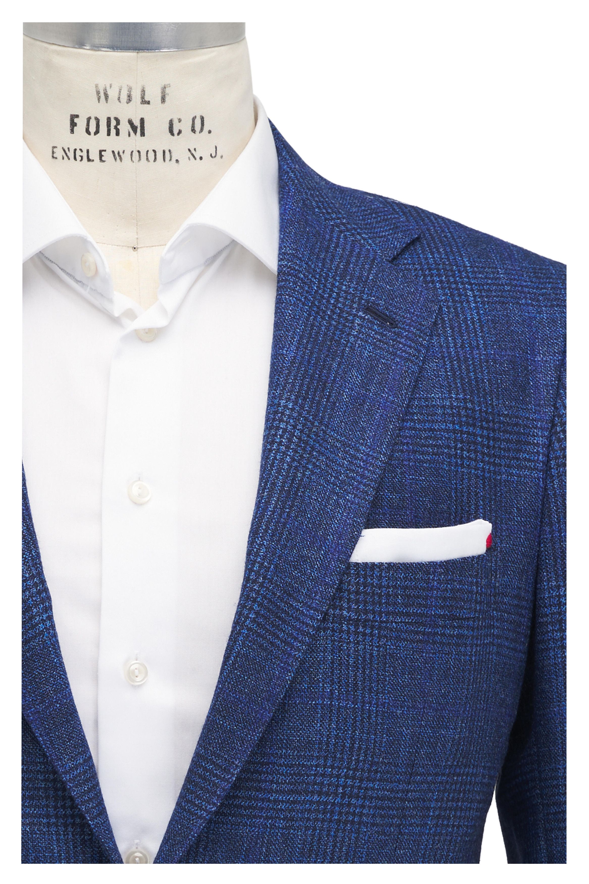Kiton o1mtch0225 Glenplaid Sportcoat in Blue Size US XL / EU 56 / 4 - 2 Thumbnail