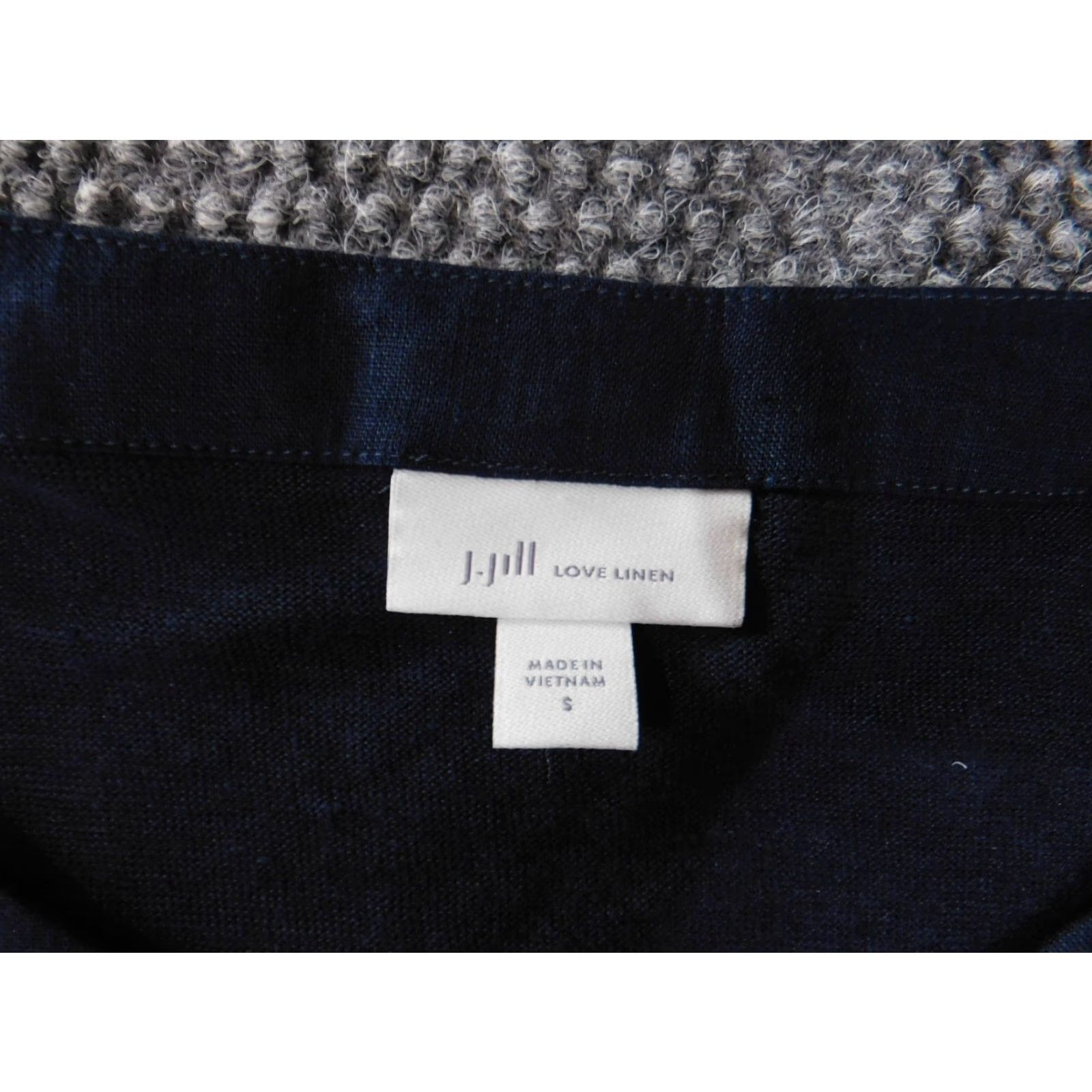 J. Jill J. Jill Blouse Shirt Womens Small Blue Linen Round Neck Cap Sleeve Pullover Casual Short Sleeve Solid Rayon Linen Size S / US 4 / IT 40 - 4 Thumbnail